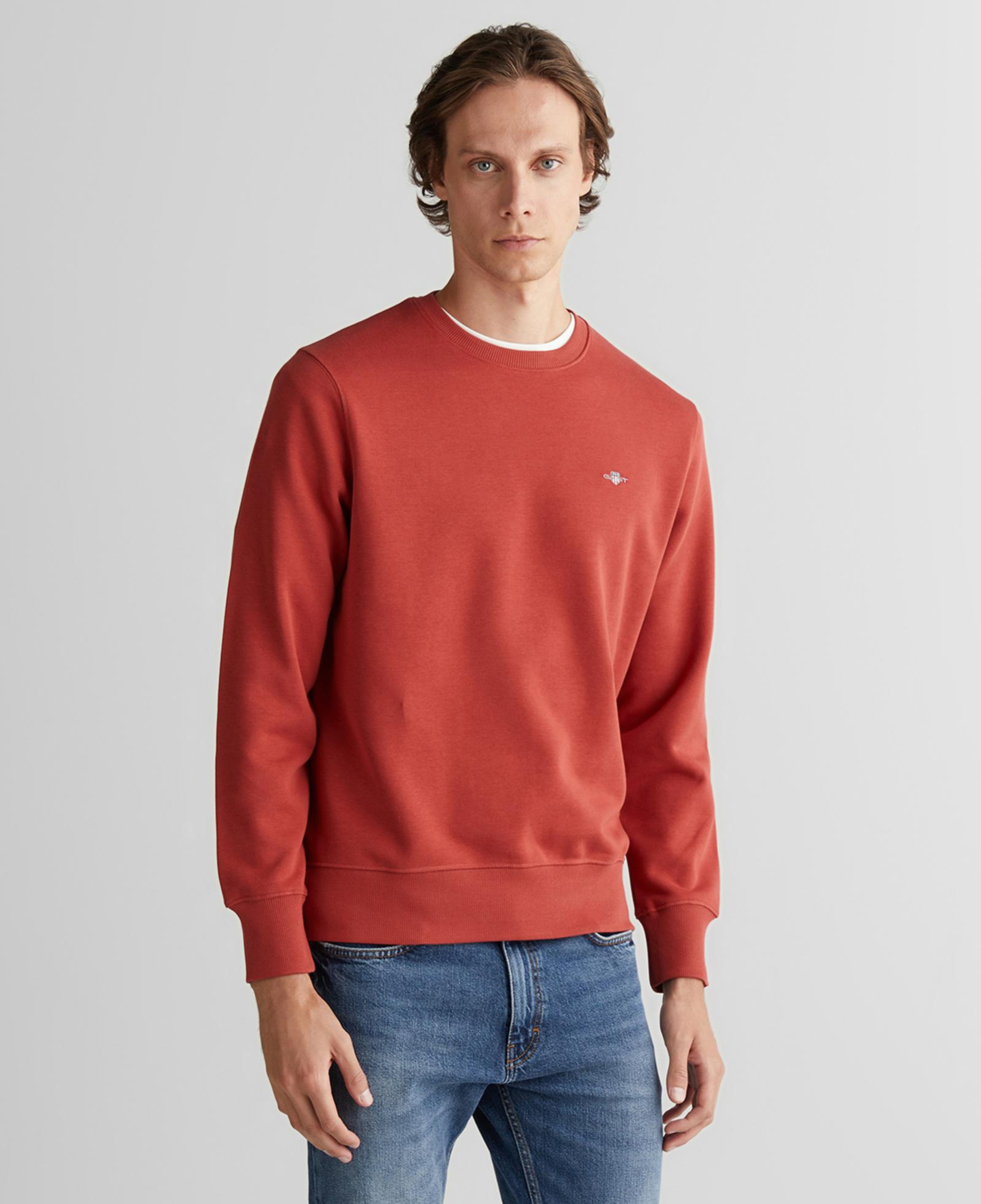 GANT Erkek Kırmızı Regular Fit Bisiklet Yaka Sweatshirt