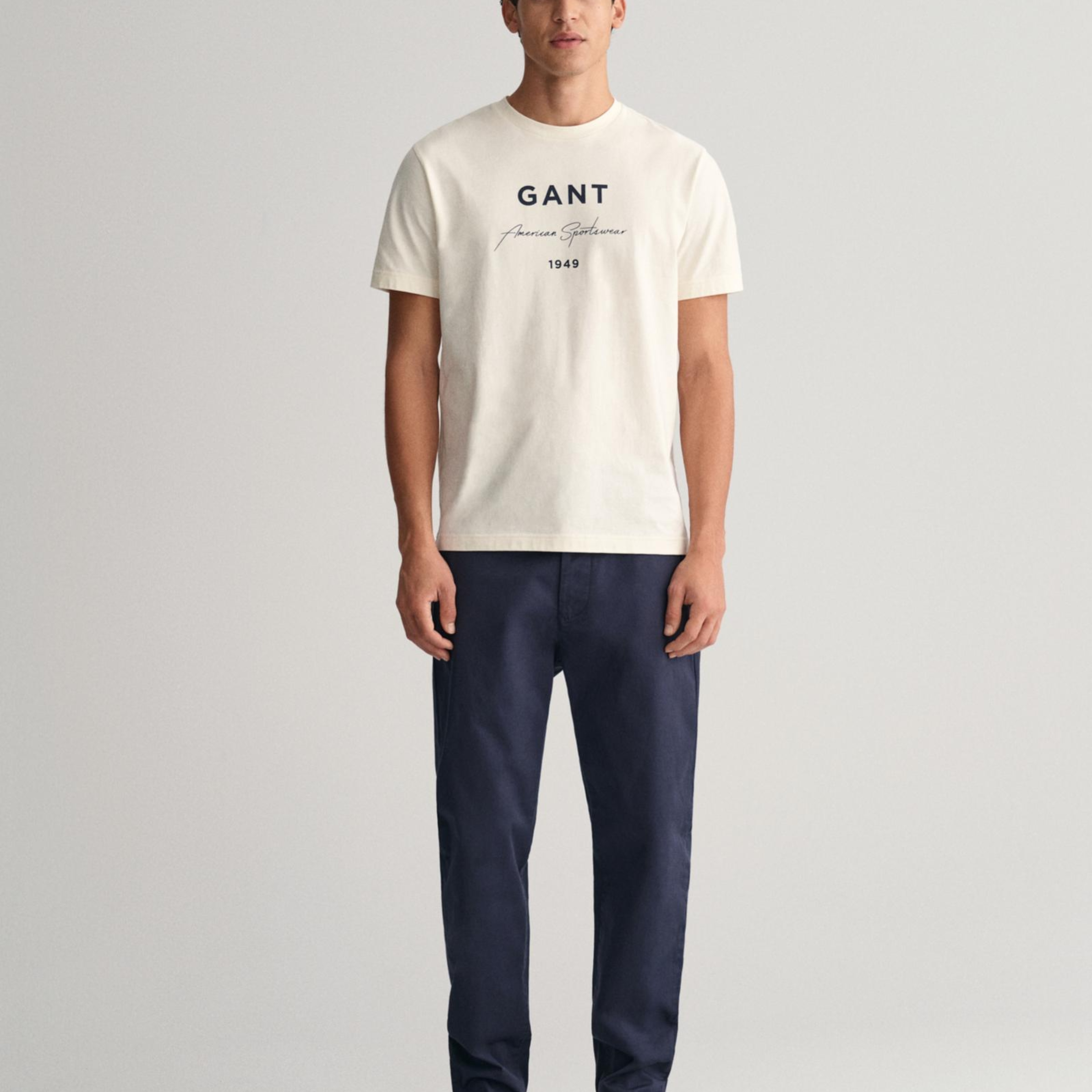 GANT Erkek Lacivert Regular Fit Chino Pantolon