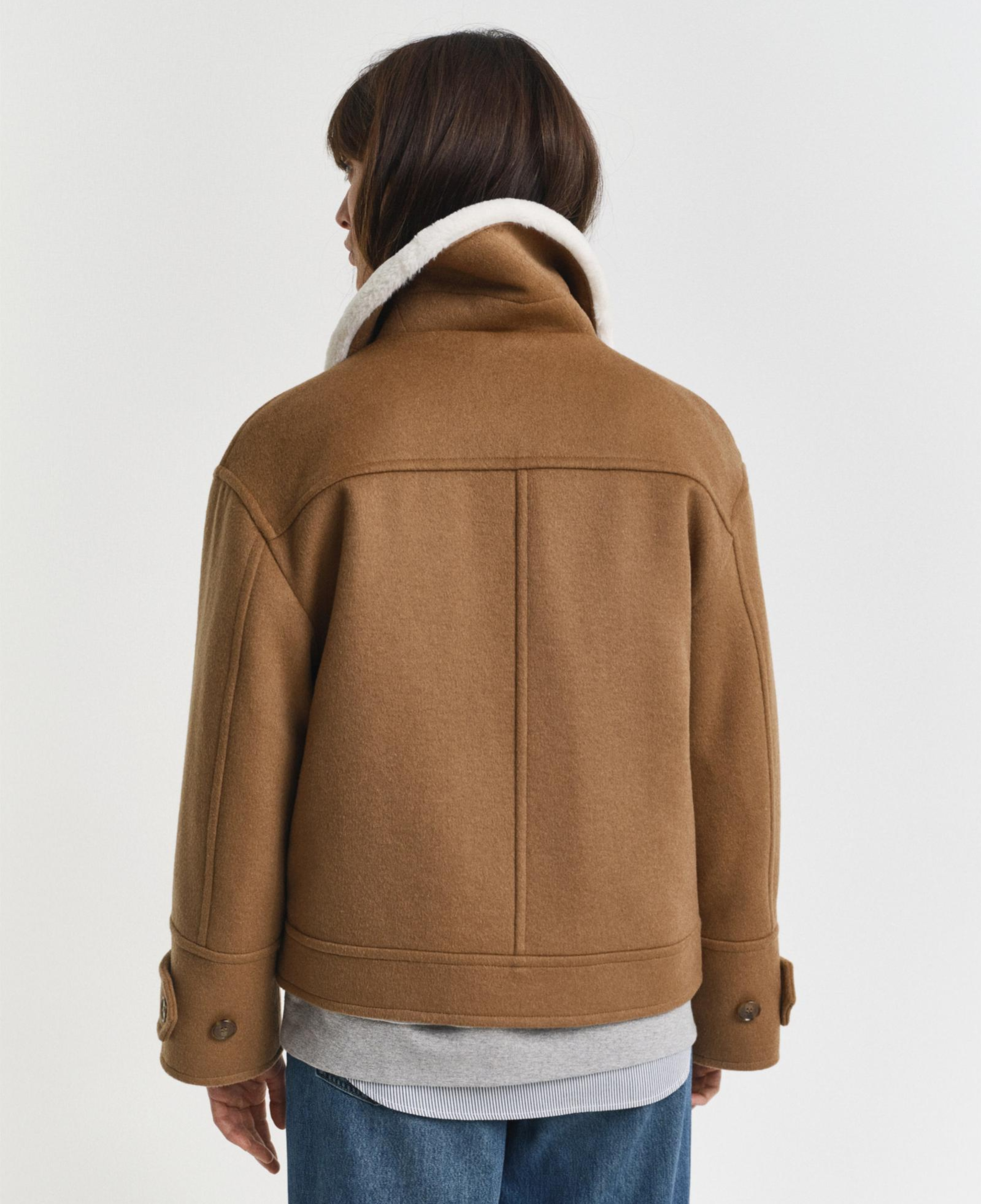 GANT Kadın Kahverengi Relaxed Fit Yün Ceket