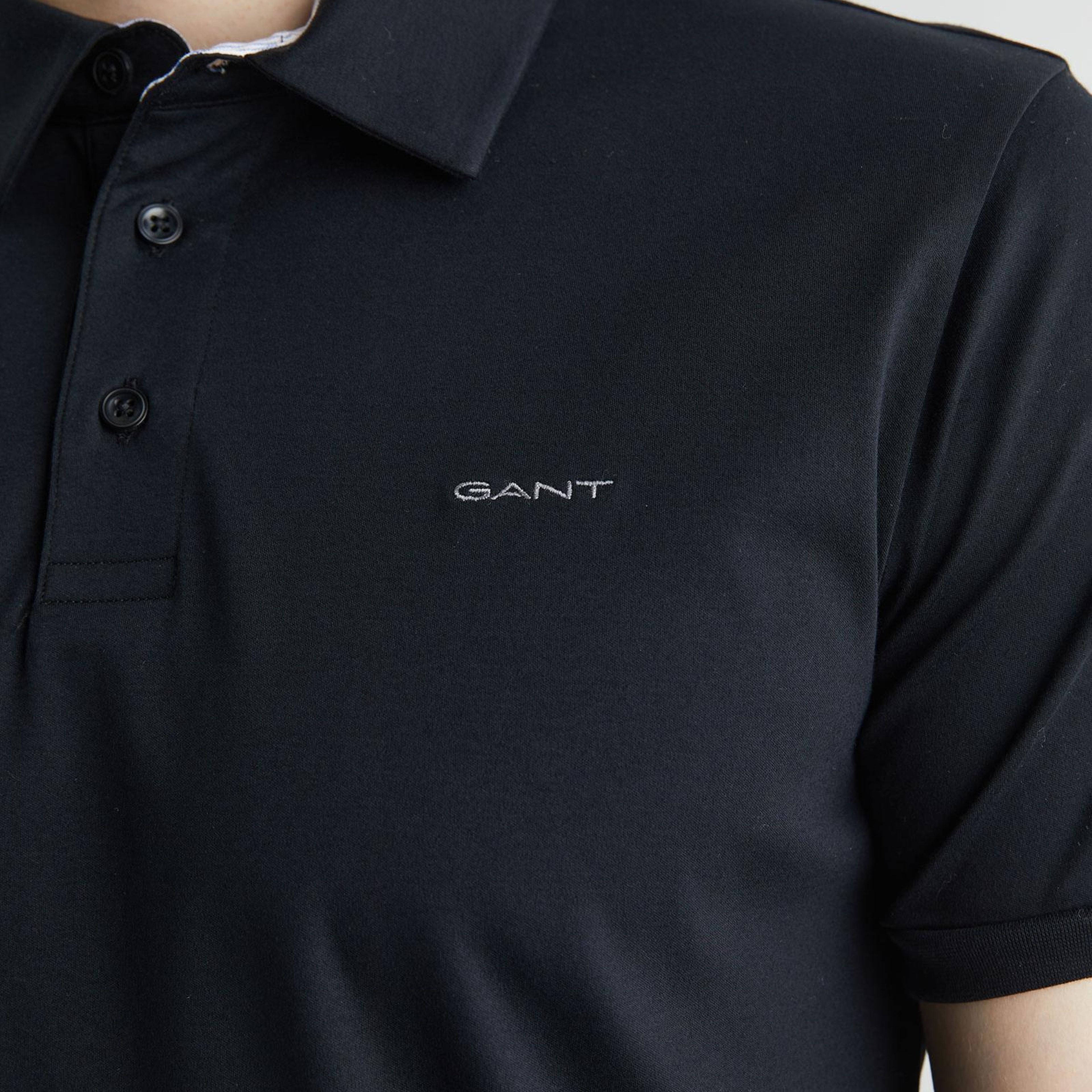 GANT Erkek Siyah Slim Fit Polo