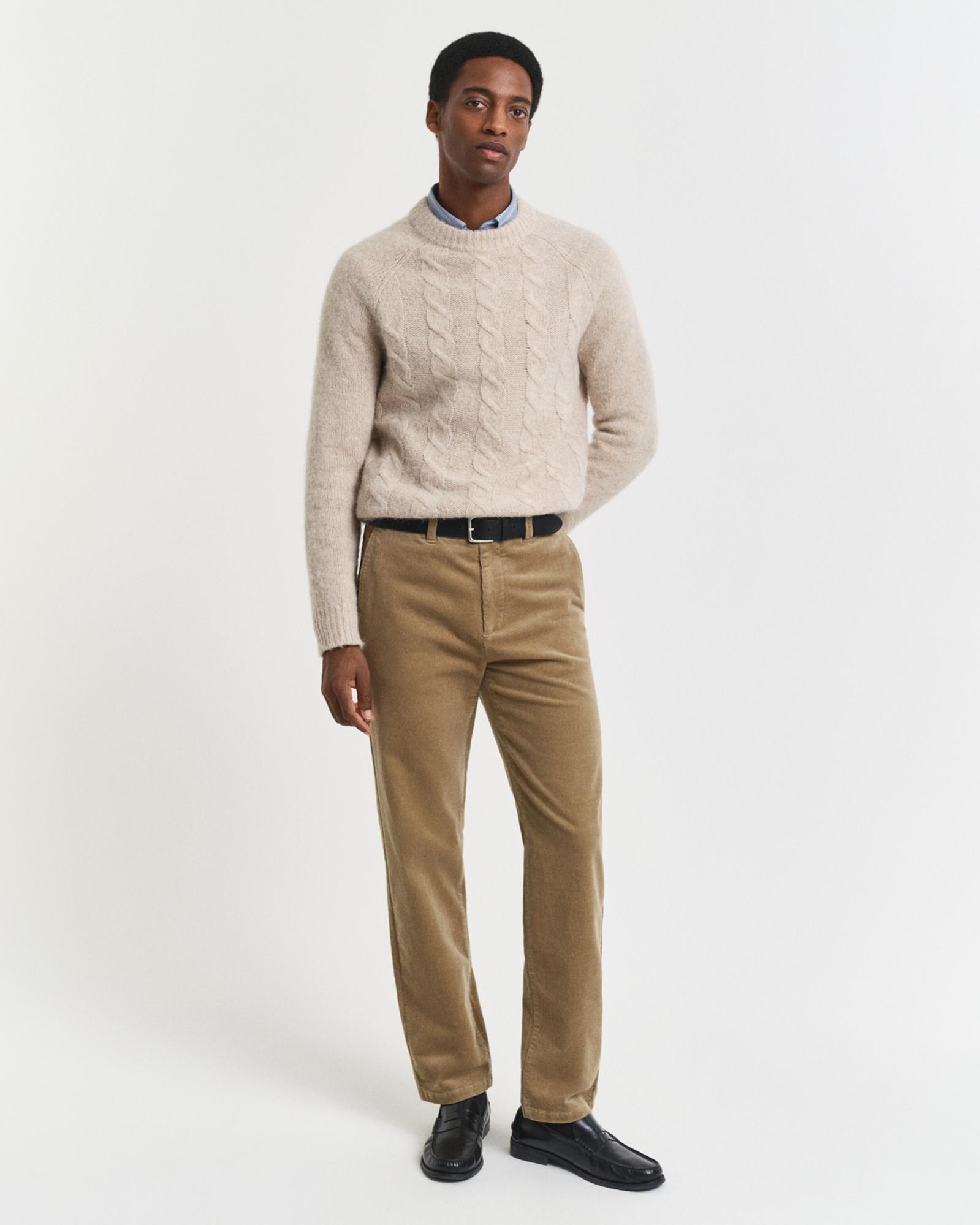 GANT Erkek Bej Regular Fit Cord Chino Pantolon