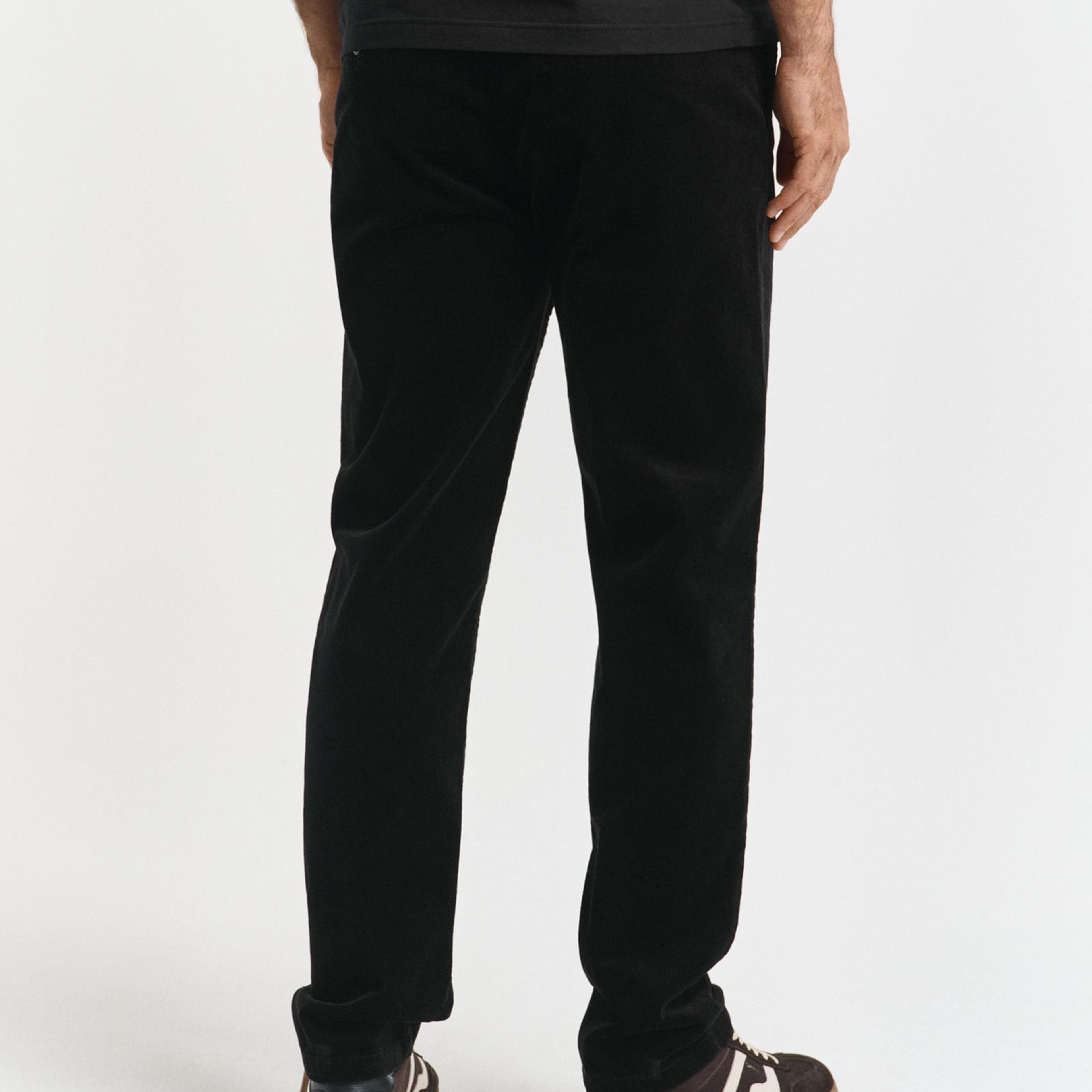 GANT Erkek Siyah Regular Fit Cord Chino Pantolon
