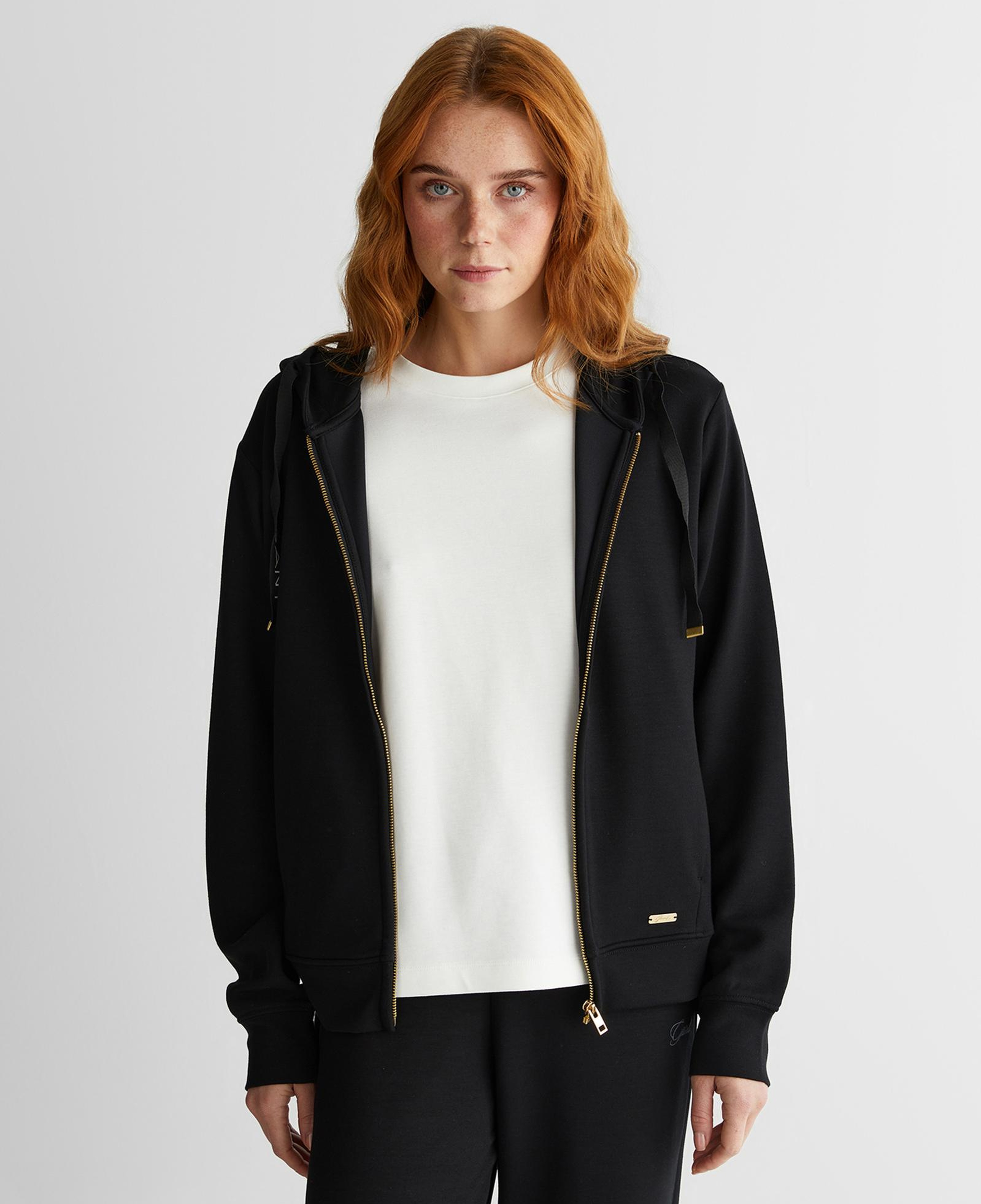 GANT Kadın Siyah Kapüşonlu Sweatshirt