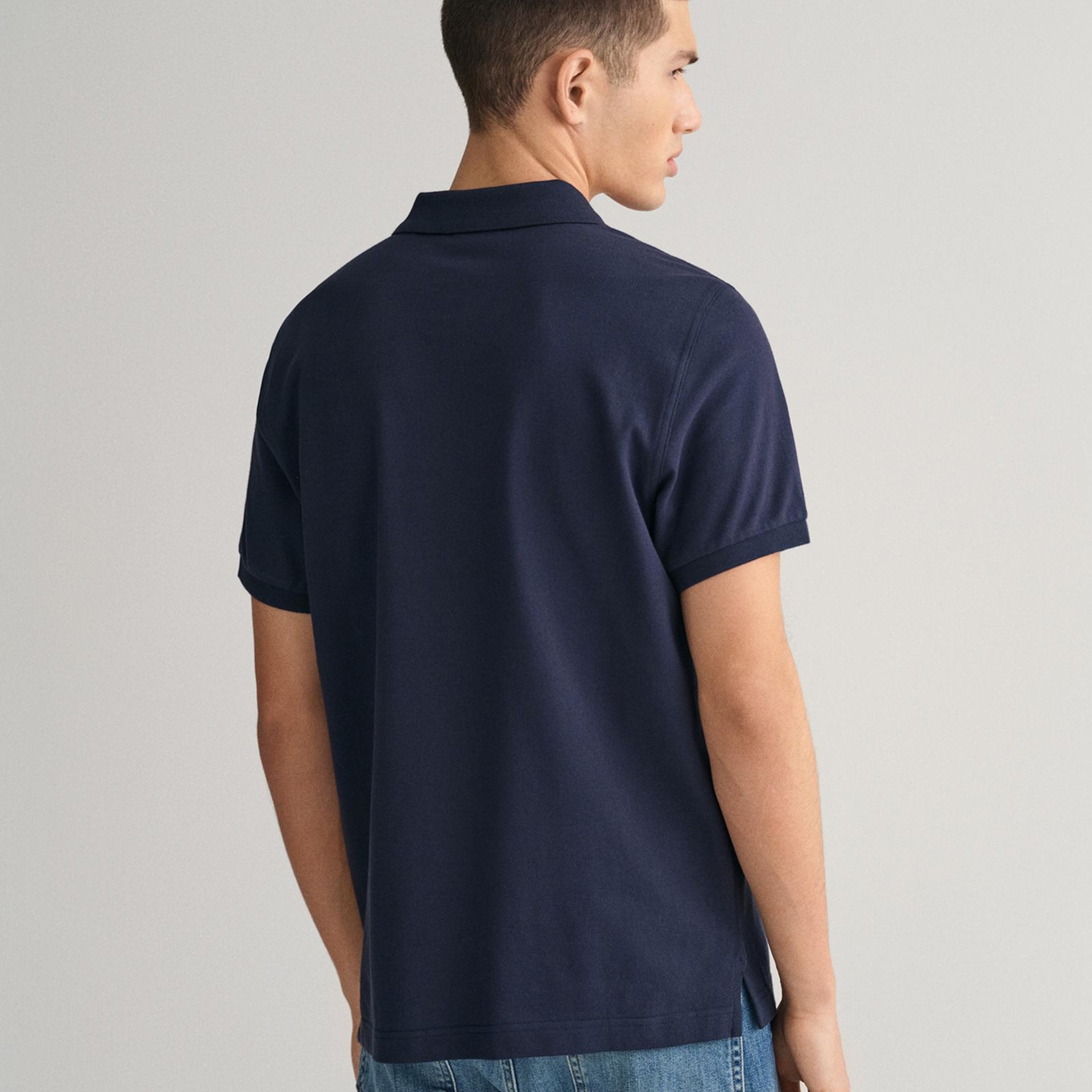 GANT Erkek Lacivert Regular Fit Logolu Polo Yaka T-Shirt