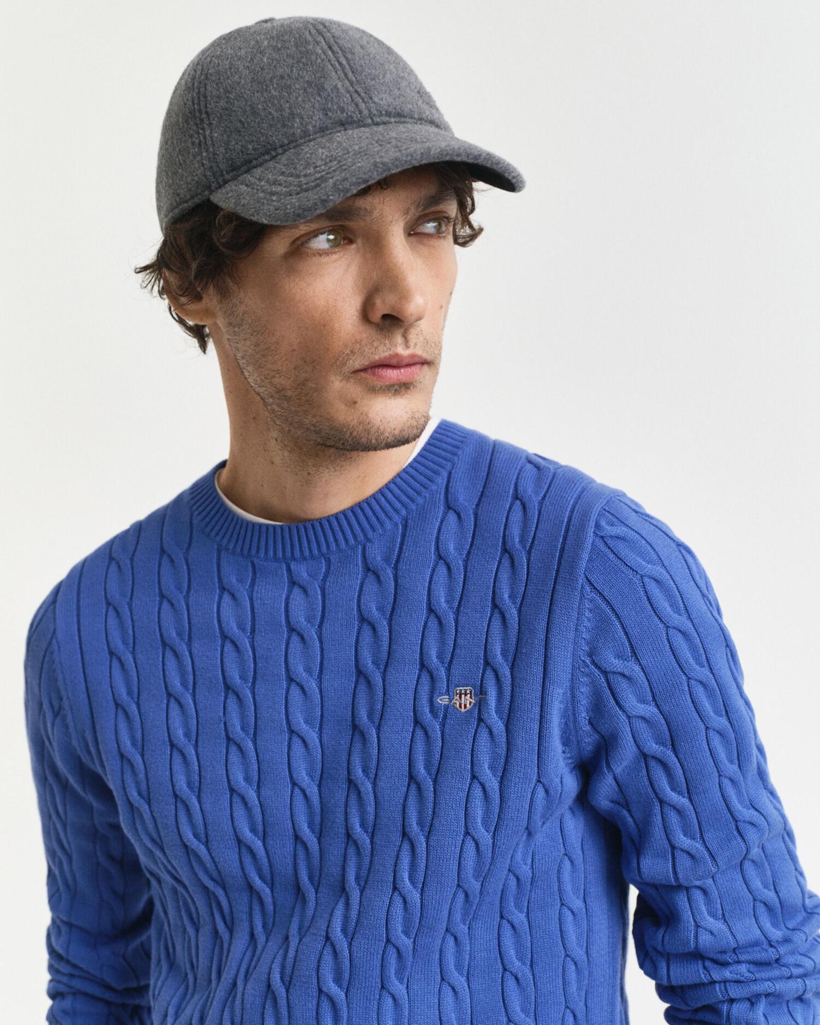 GANT Erkek Mavi Regular Fit Triko