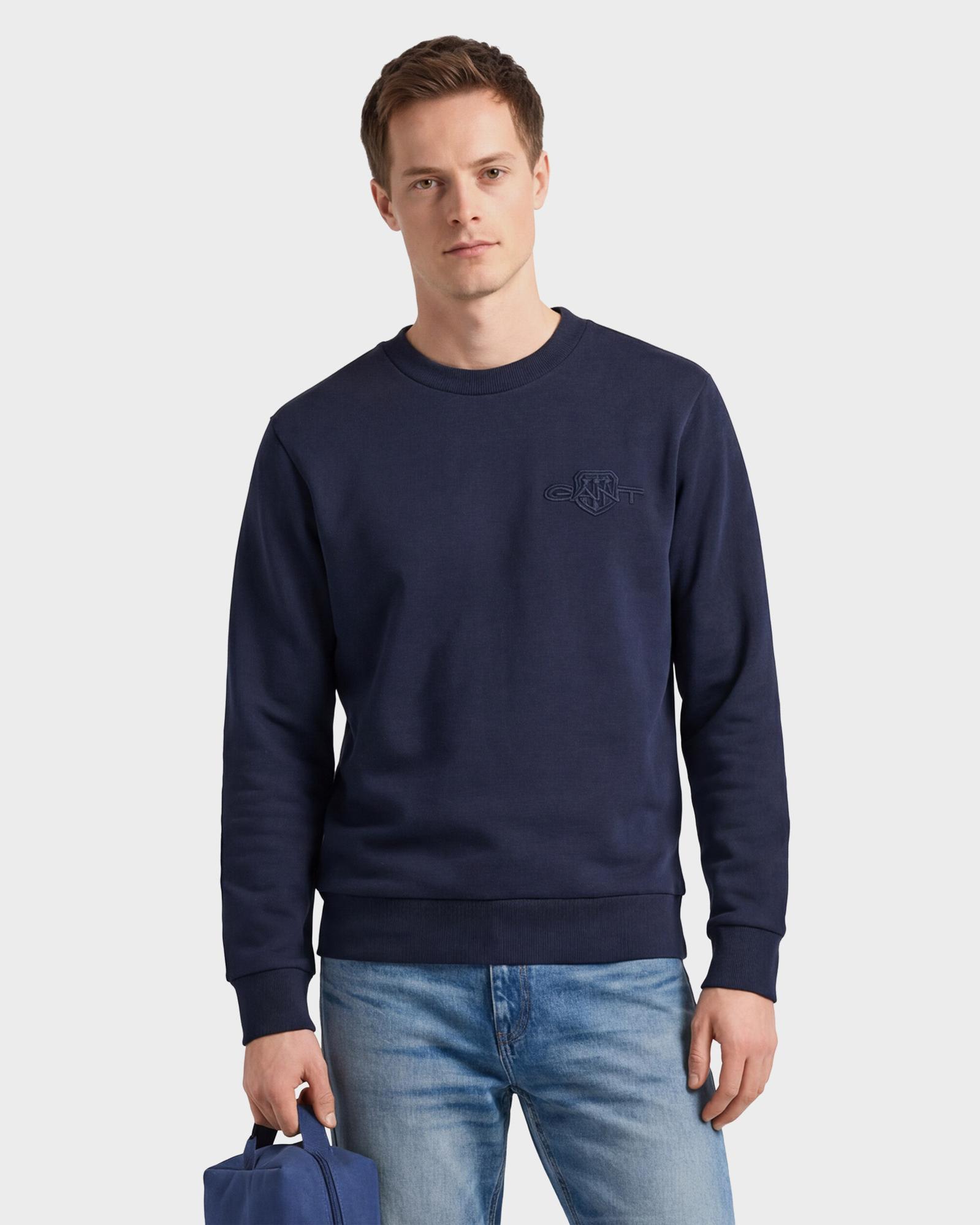 GANT Erkek Lacivert Regular Fit Sweatshirt