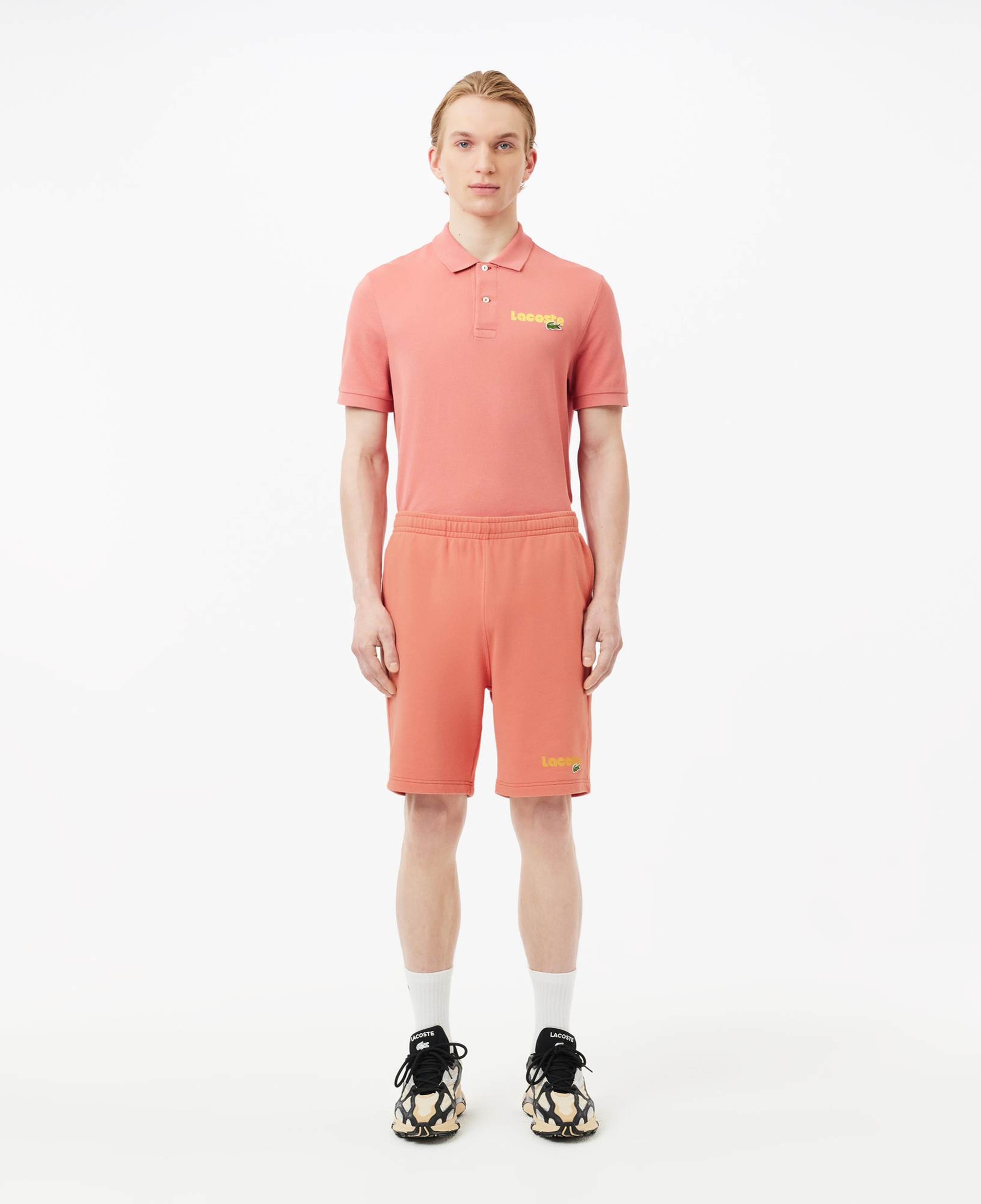 Erkek Regular Fit Baskılı Pembe Şort