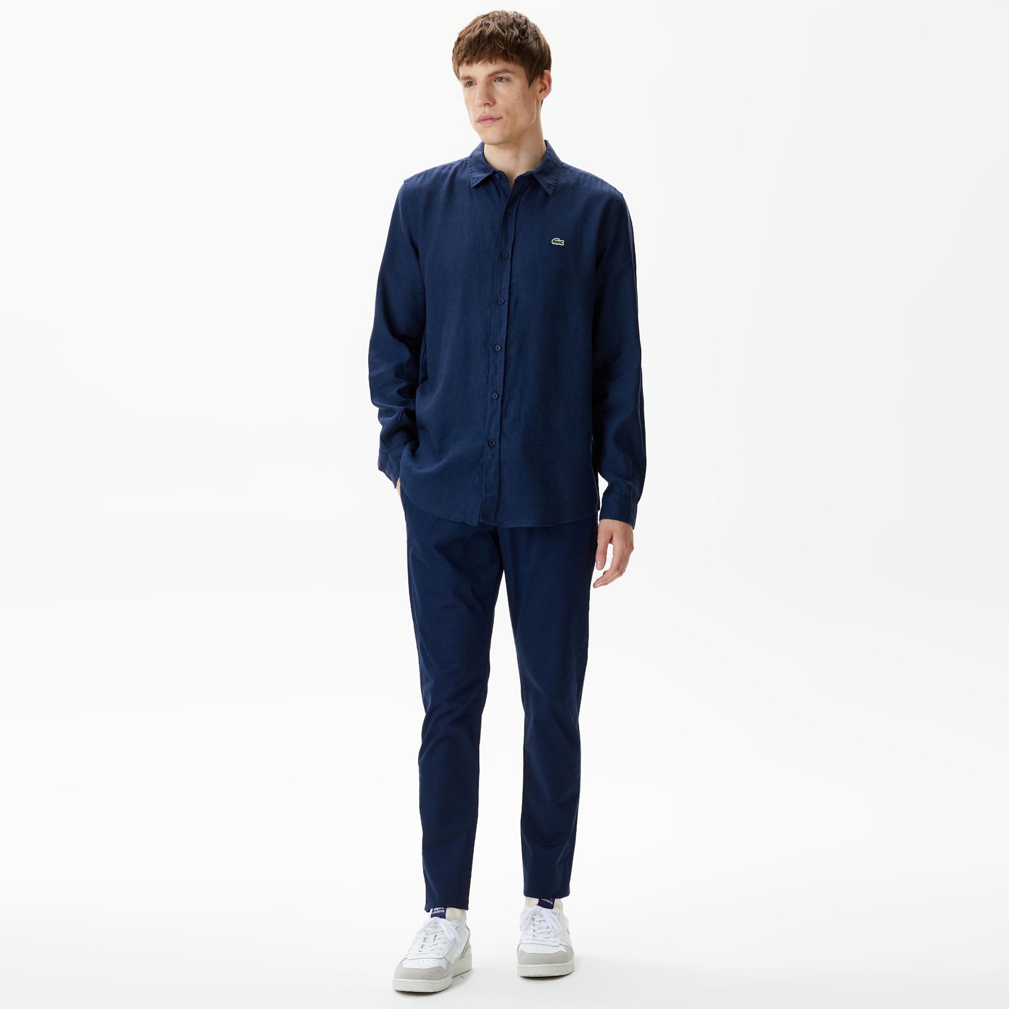 Erkek Tapered Fit Chino Lacivert Pantolon