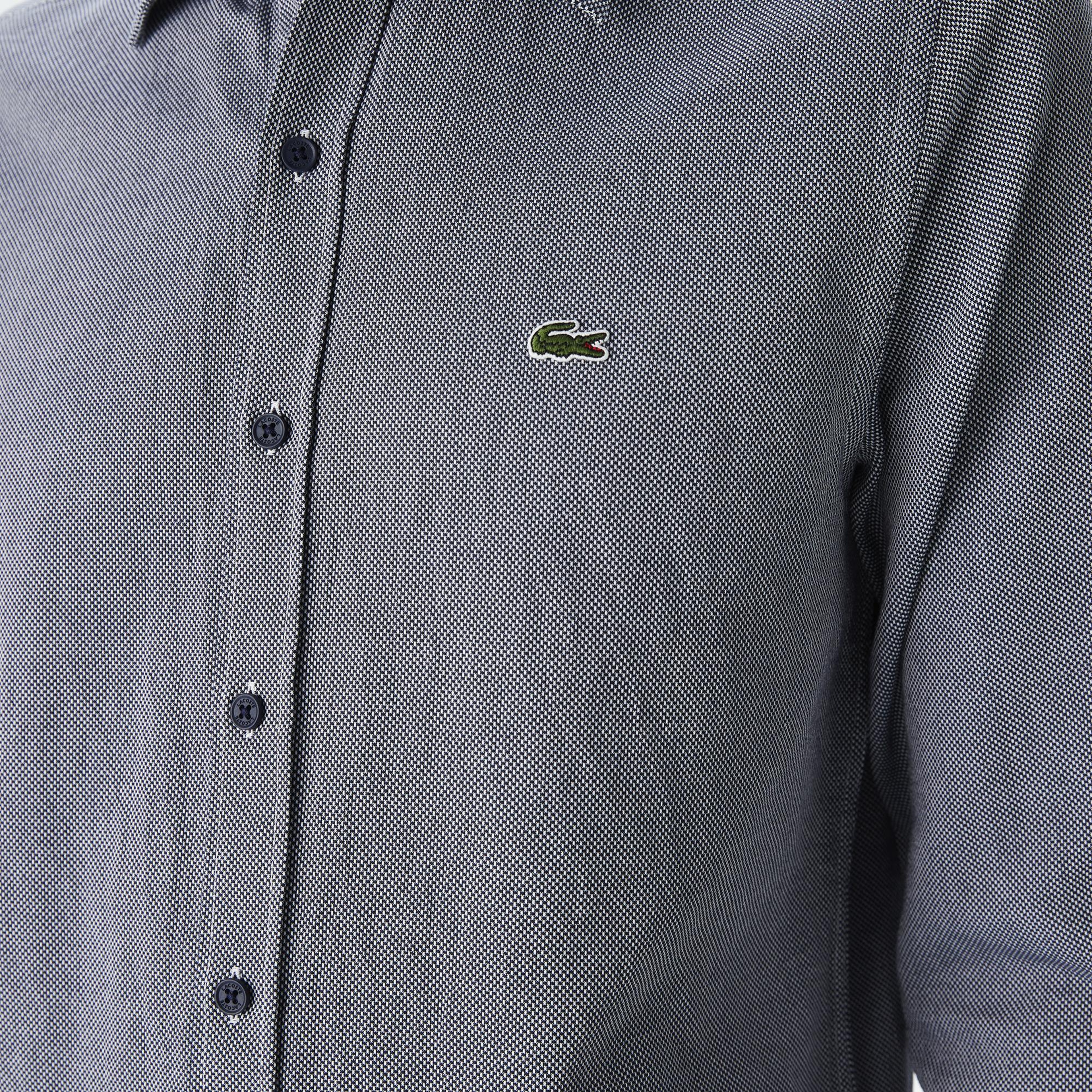Erkek Slim Fit Gri Gömlek