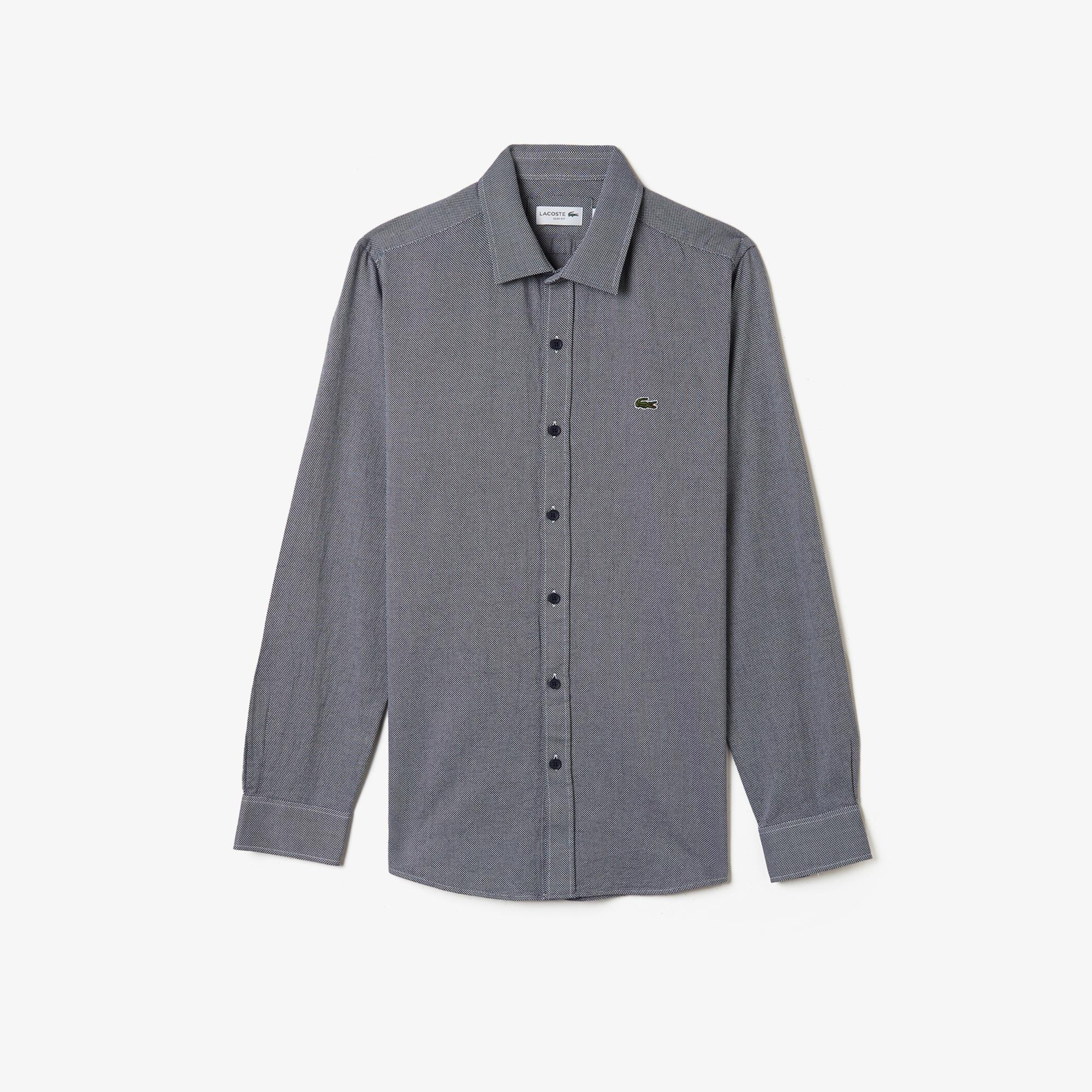 Erkek Slim Fit Gri Gömlek