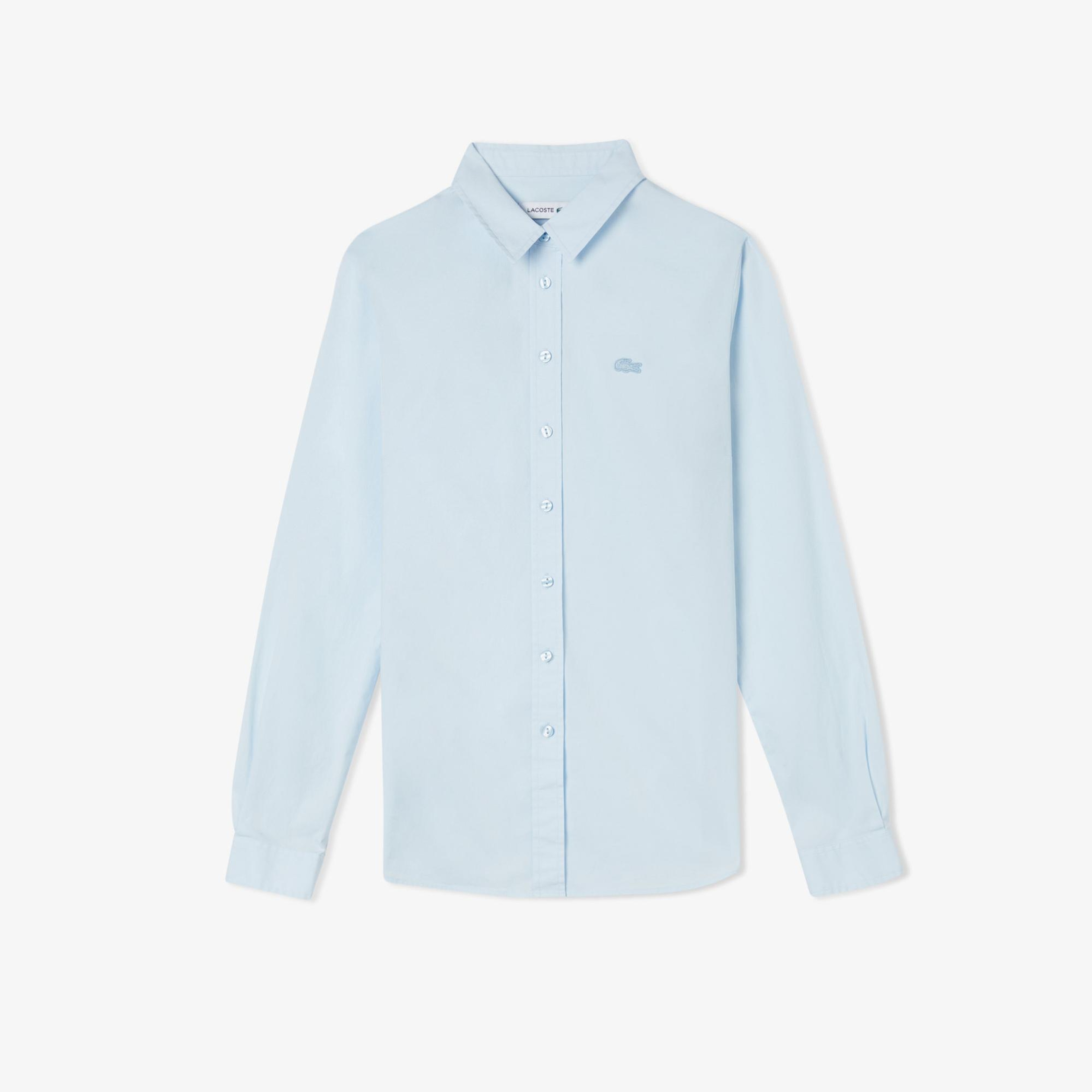 Kadın Slim Fit Mavi Gömlek