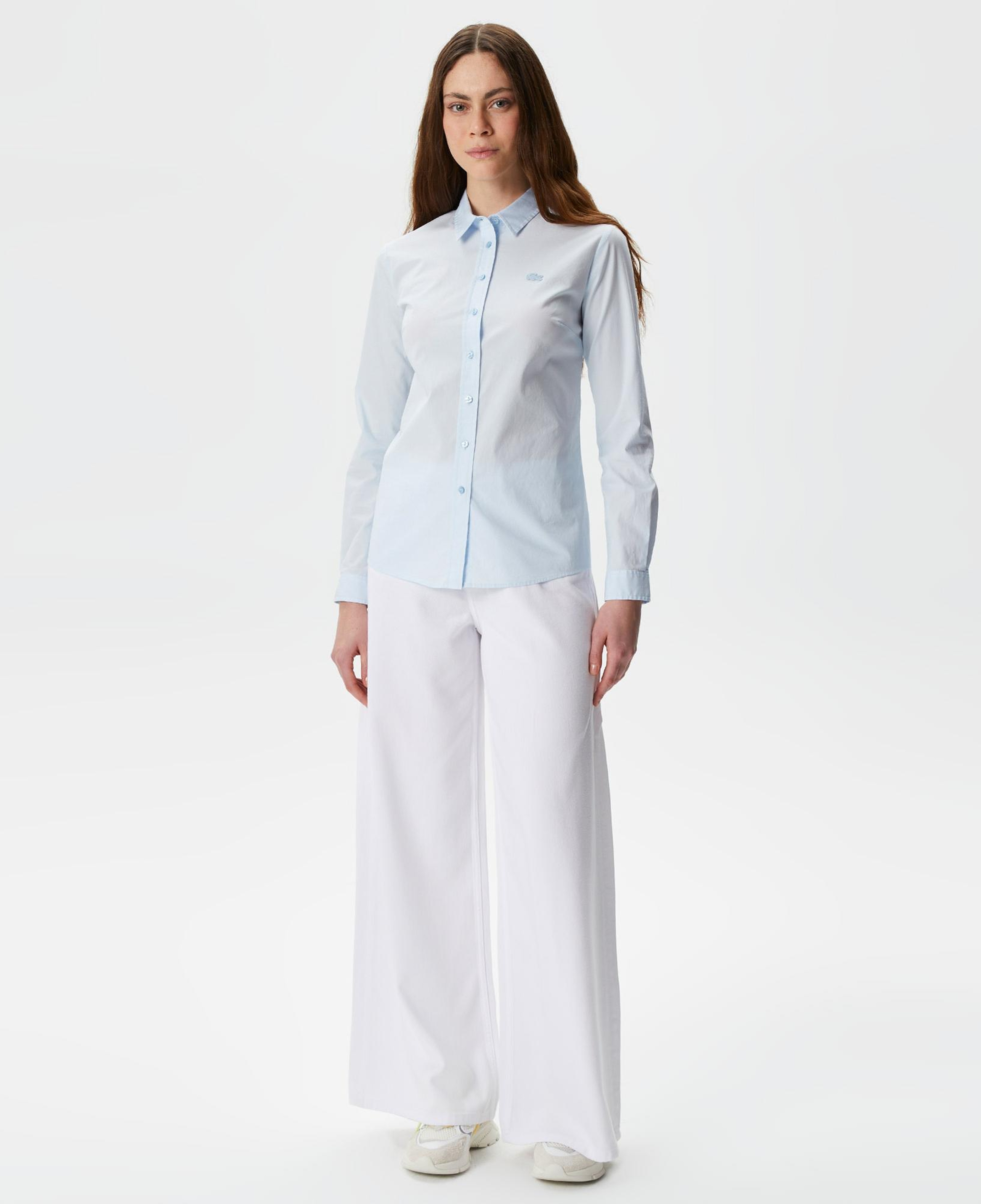 Kadın Slim Fit Mavi Gömlek