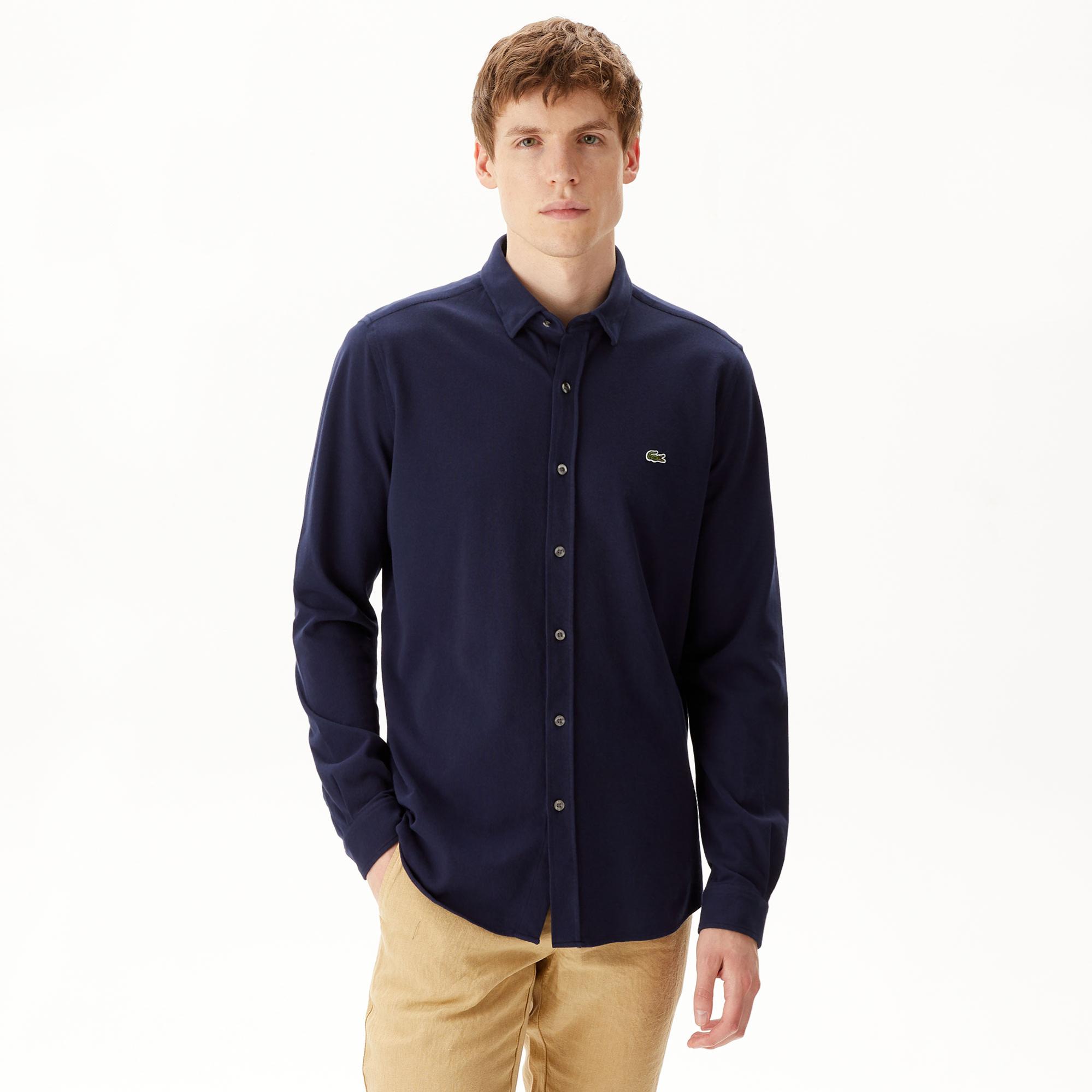 Erkek Slim Fit Lacivert Gömlek