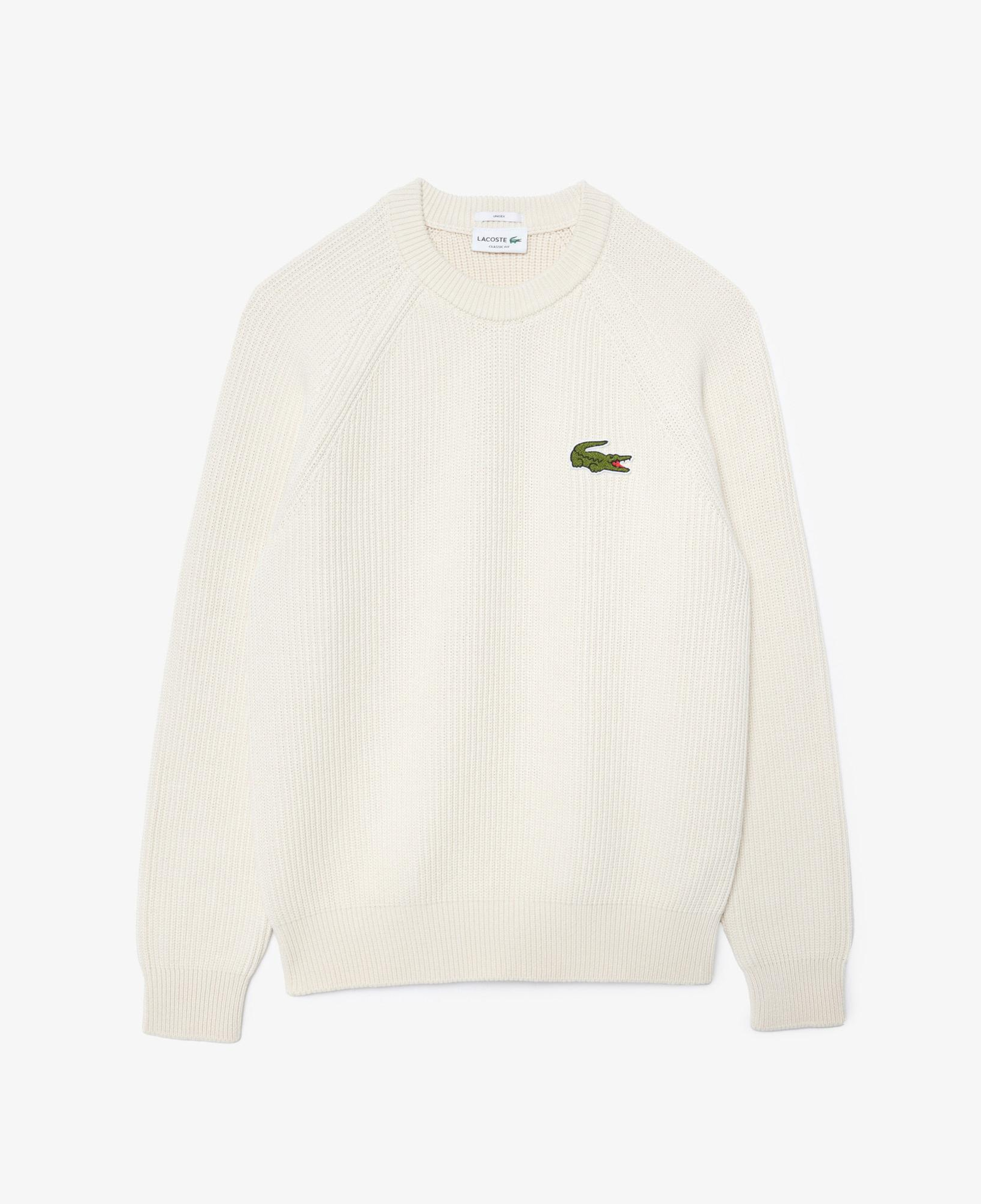 Unisex Classic Fit Bisiklet Yaka Organik Pamuk Krem Kazak