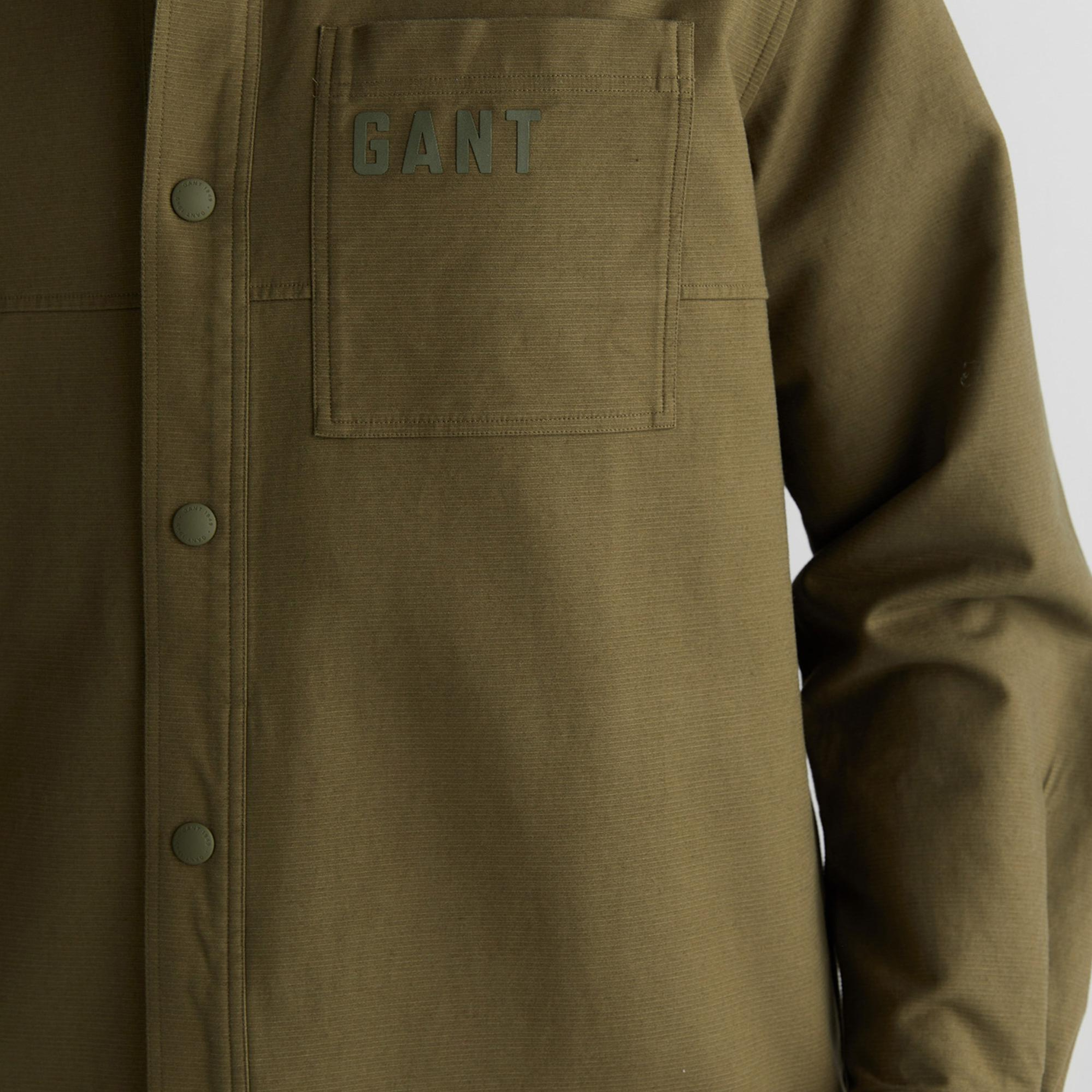 GANT Erkek Yeşil Oversize Fit Logolu Gömlek