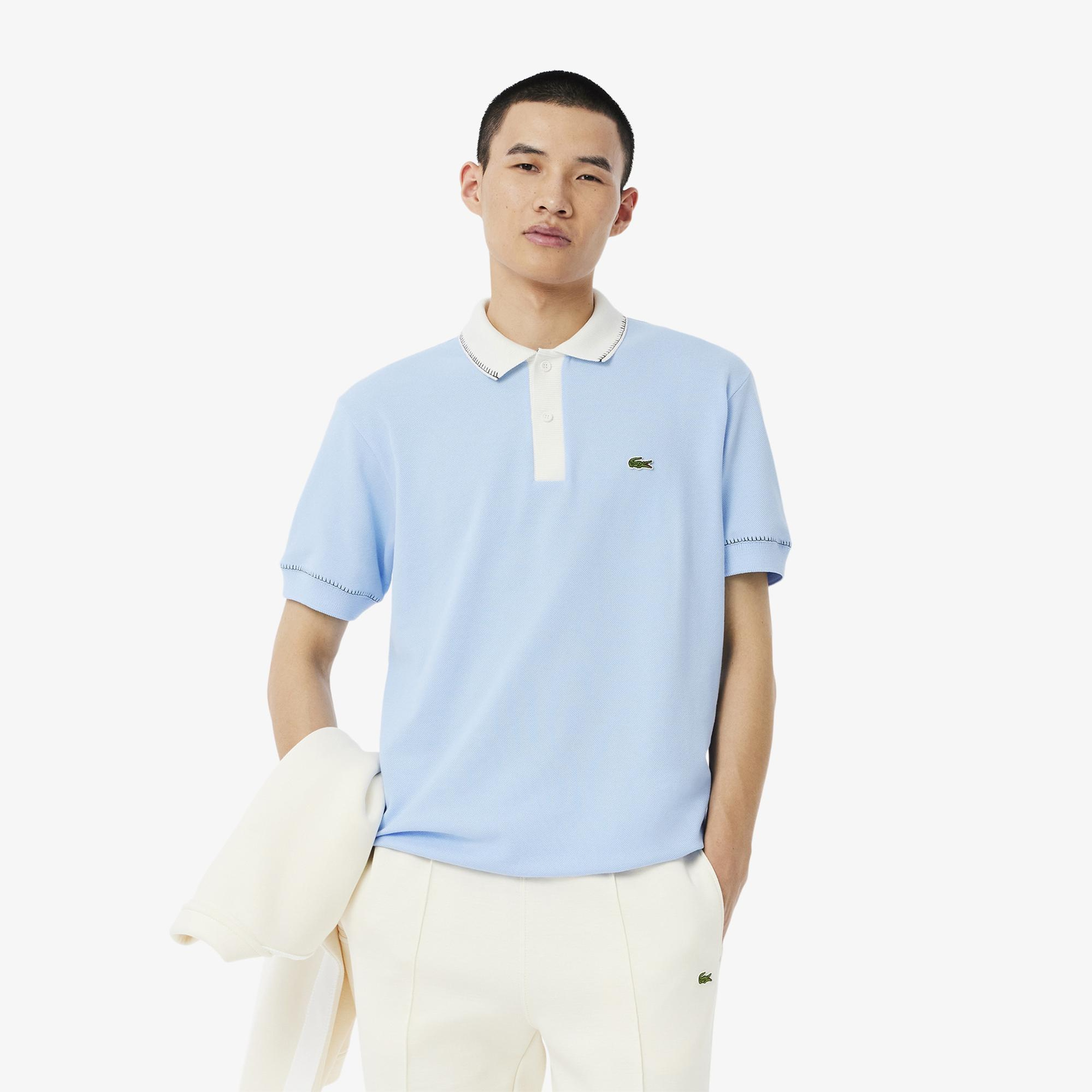Erkek Classic Fit Mavi Polo