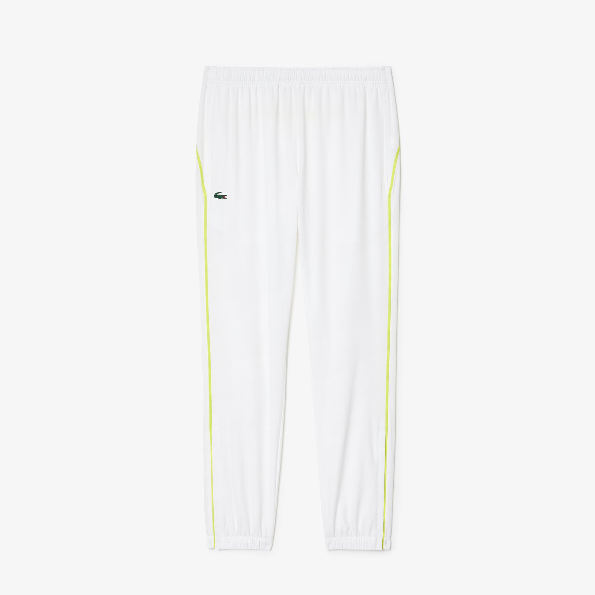 Erkek Regular Fit Fermuarlı Yaka Renk Bloklu Beyaz Eşofman Takımı