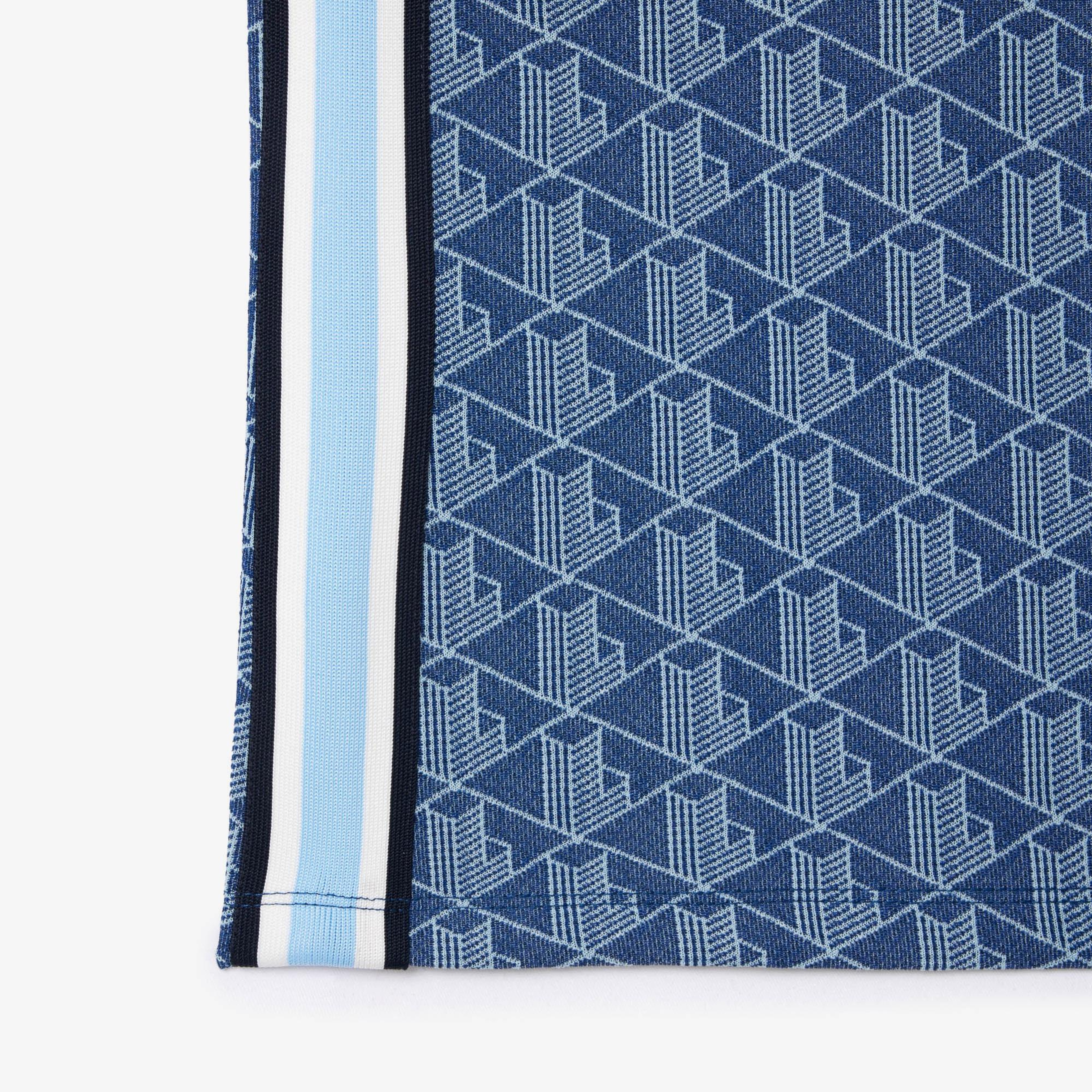 Kadın Slim Fit Monogram Koyu Mavi Polo