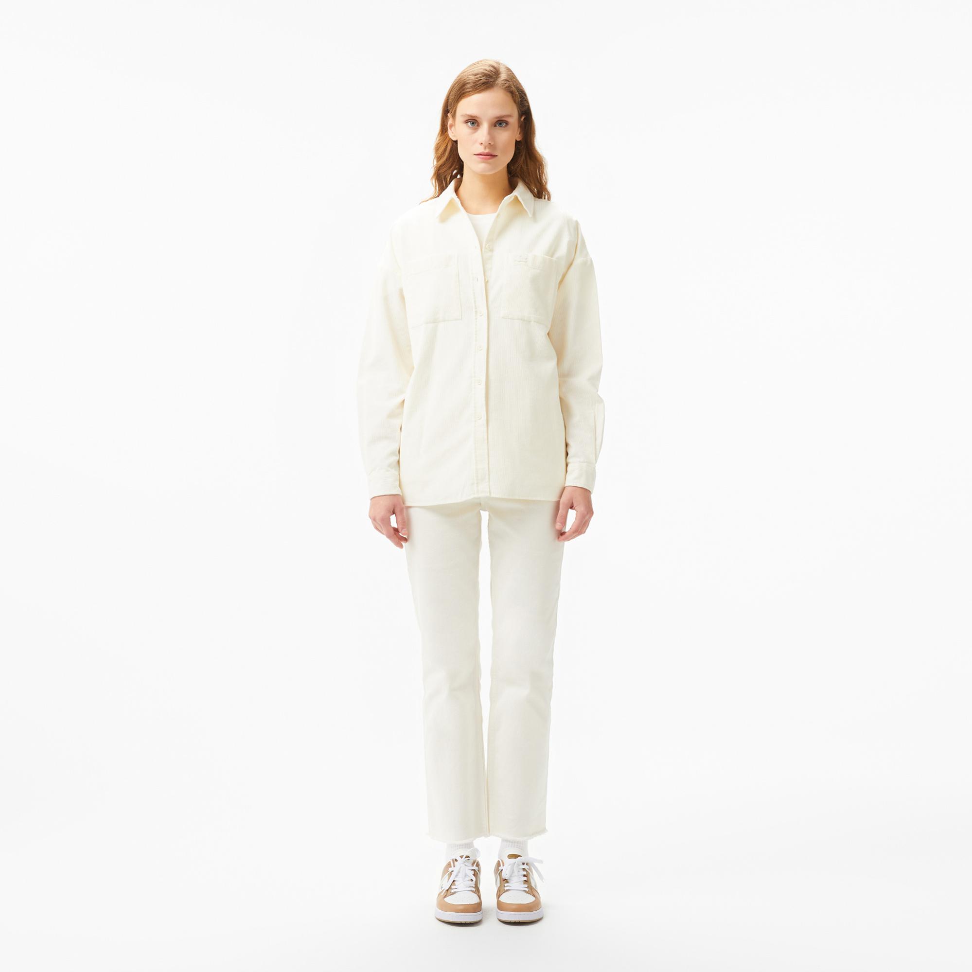 Kadın Relaxed Fit Krem Gömlek