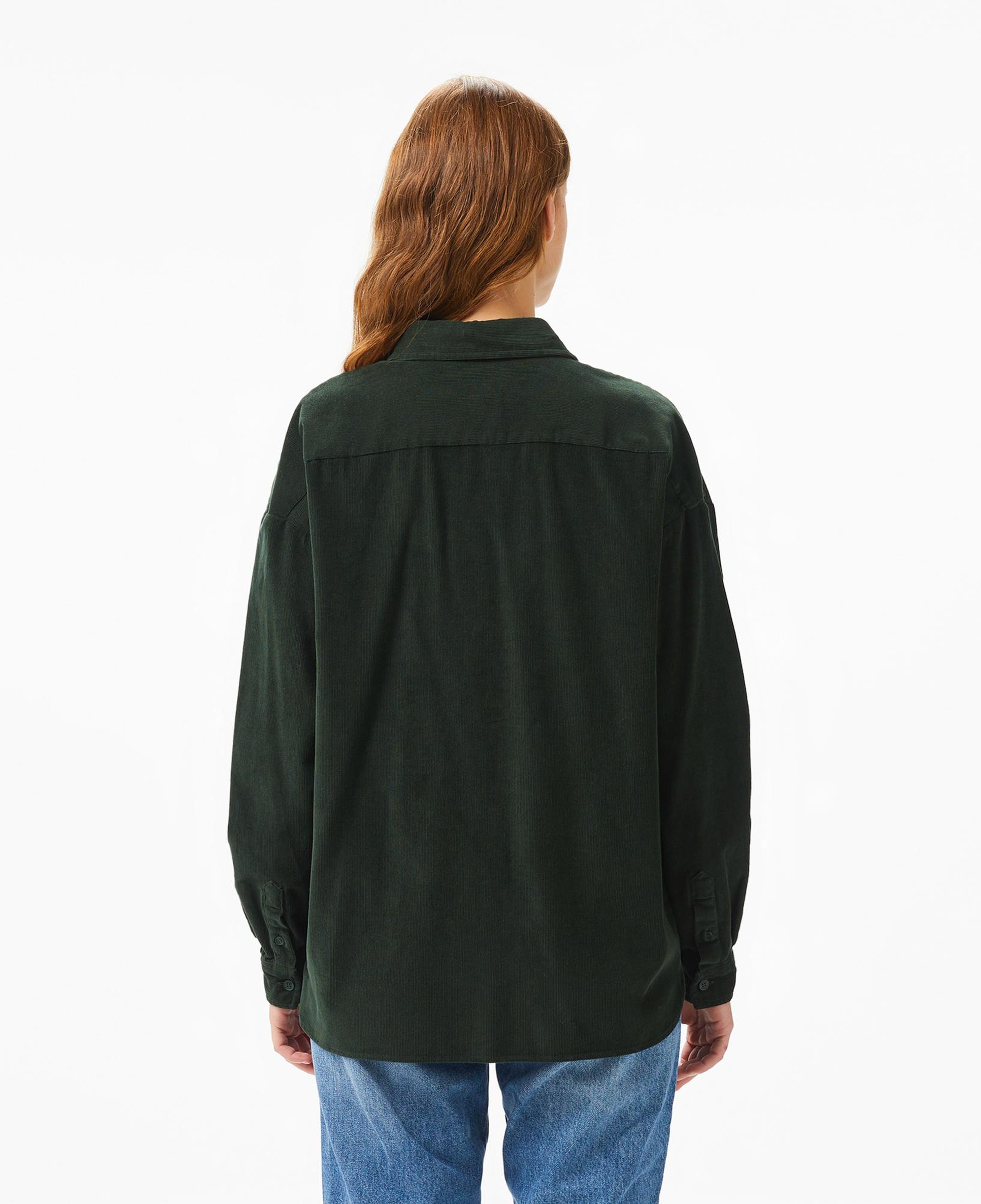 Kadın Relaxed Fit Koyu Yeşil Gömlek