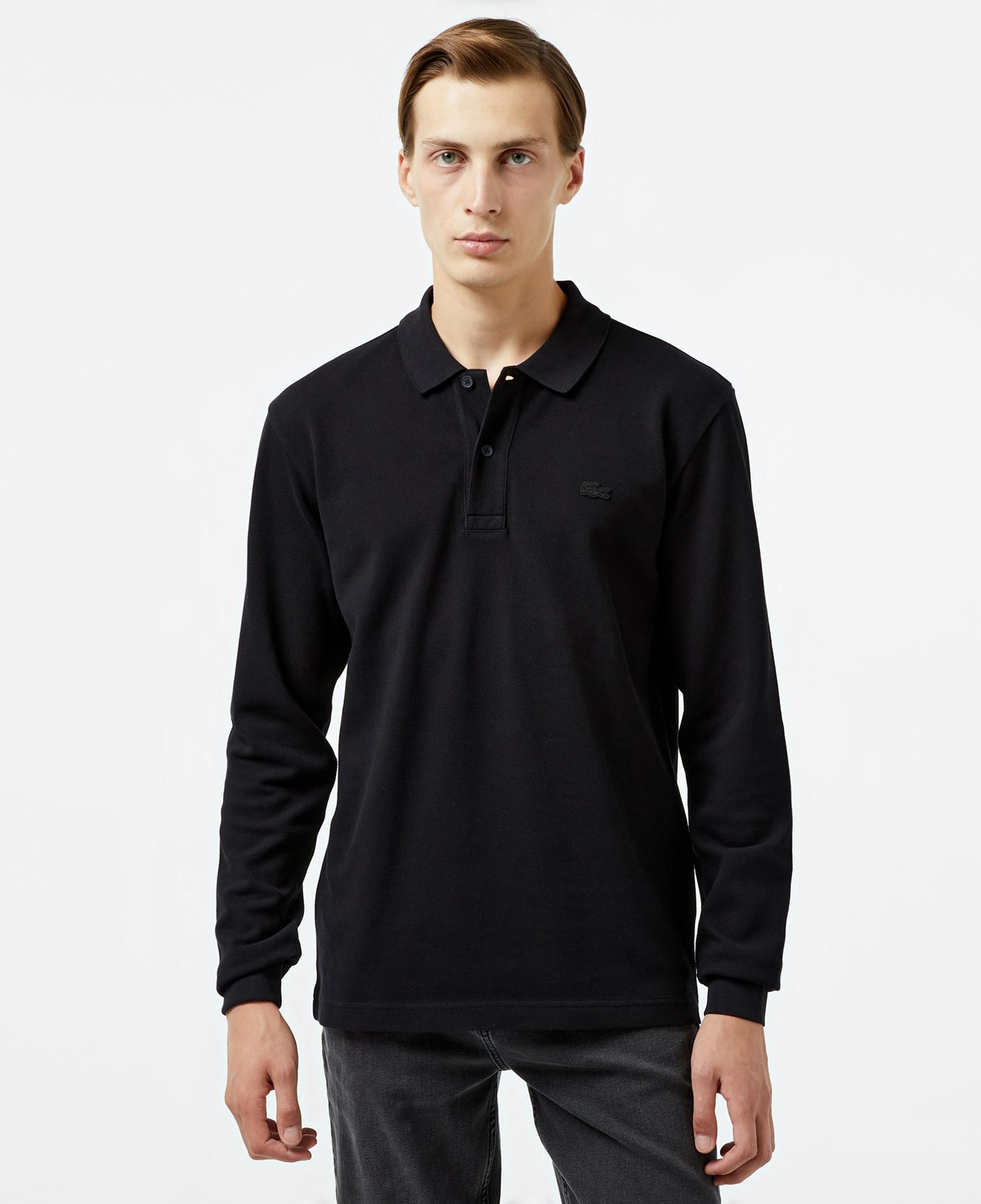 Lacoste Erkek Relaxed Fit Uzun Kollu Siyah Polo