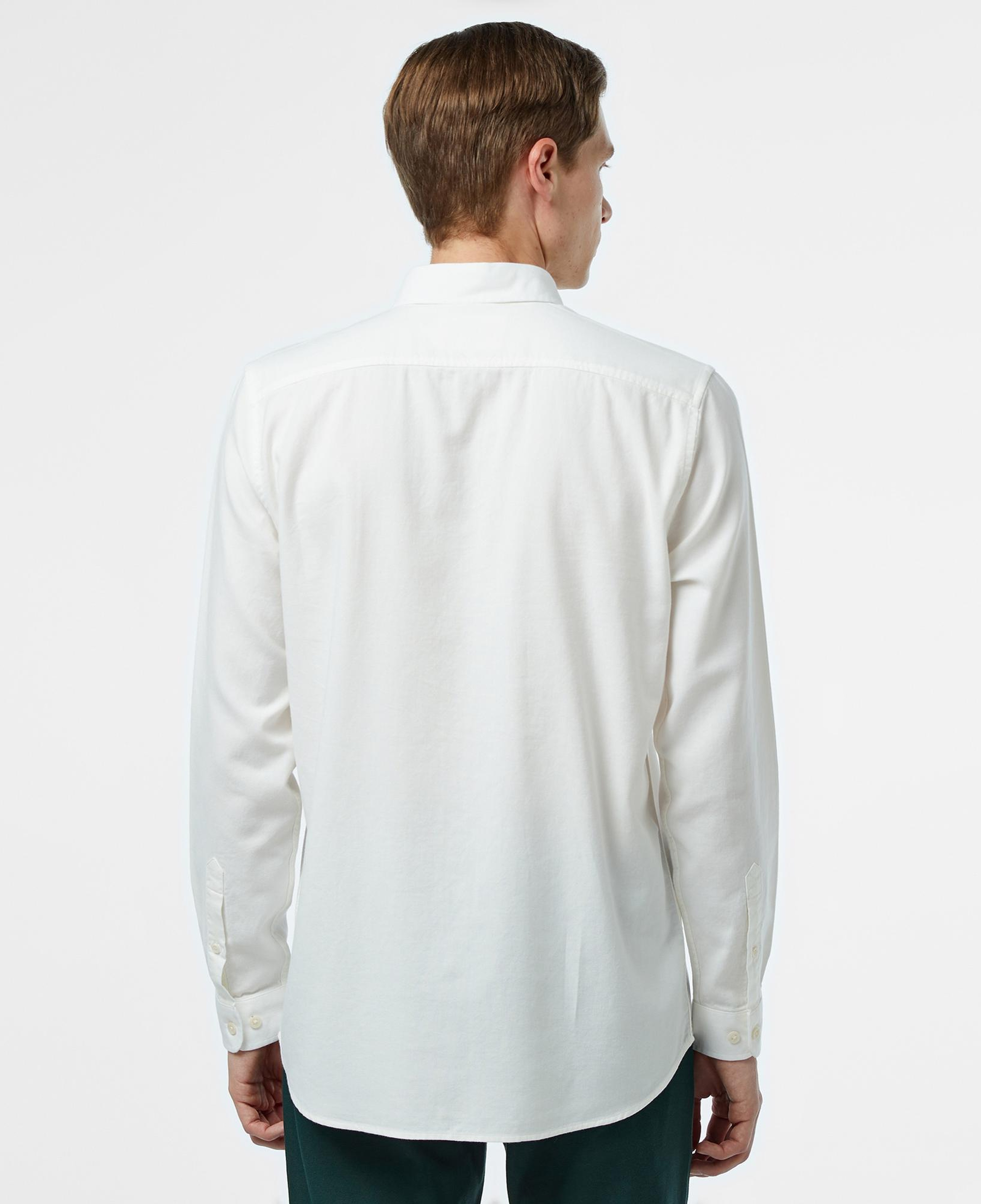 Erkek Slim Fit Düğmeli Yaka Beyaz Gömlek