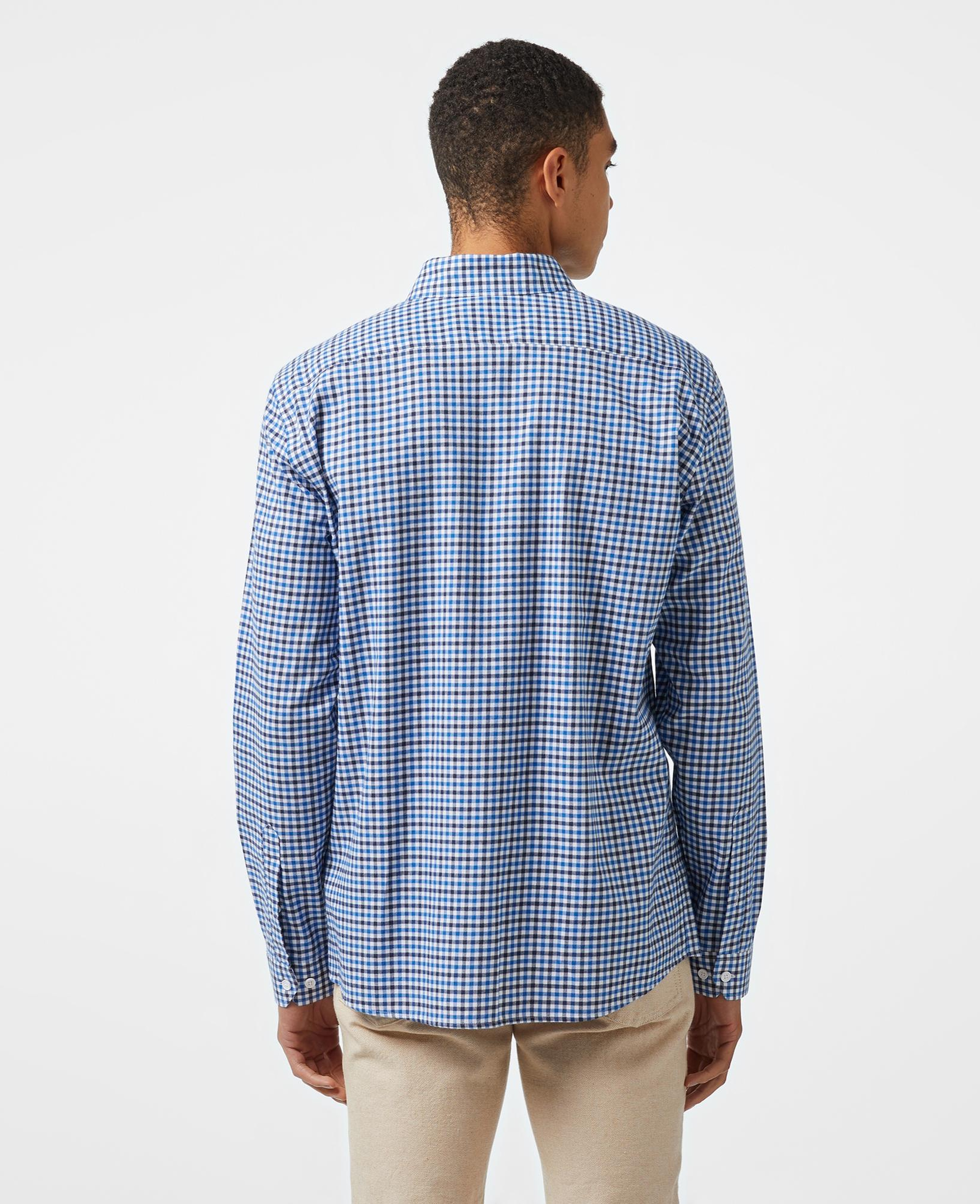 Erkek Regular Fit Kareli Lacivert Gömlek