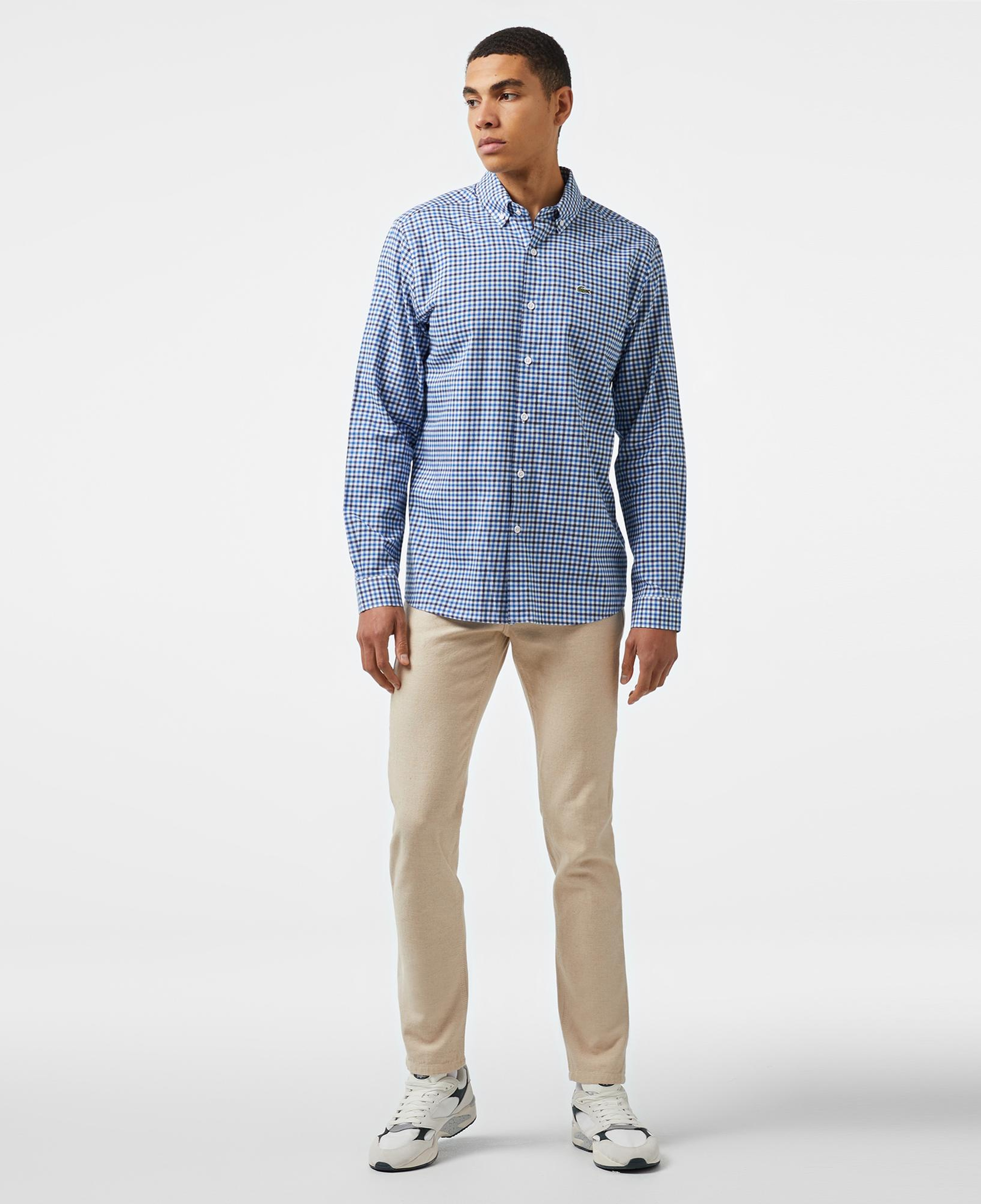 Erkek Regular Fit Kareli Lacivert Gömlek