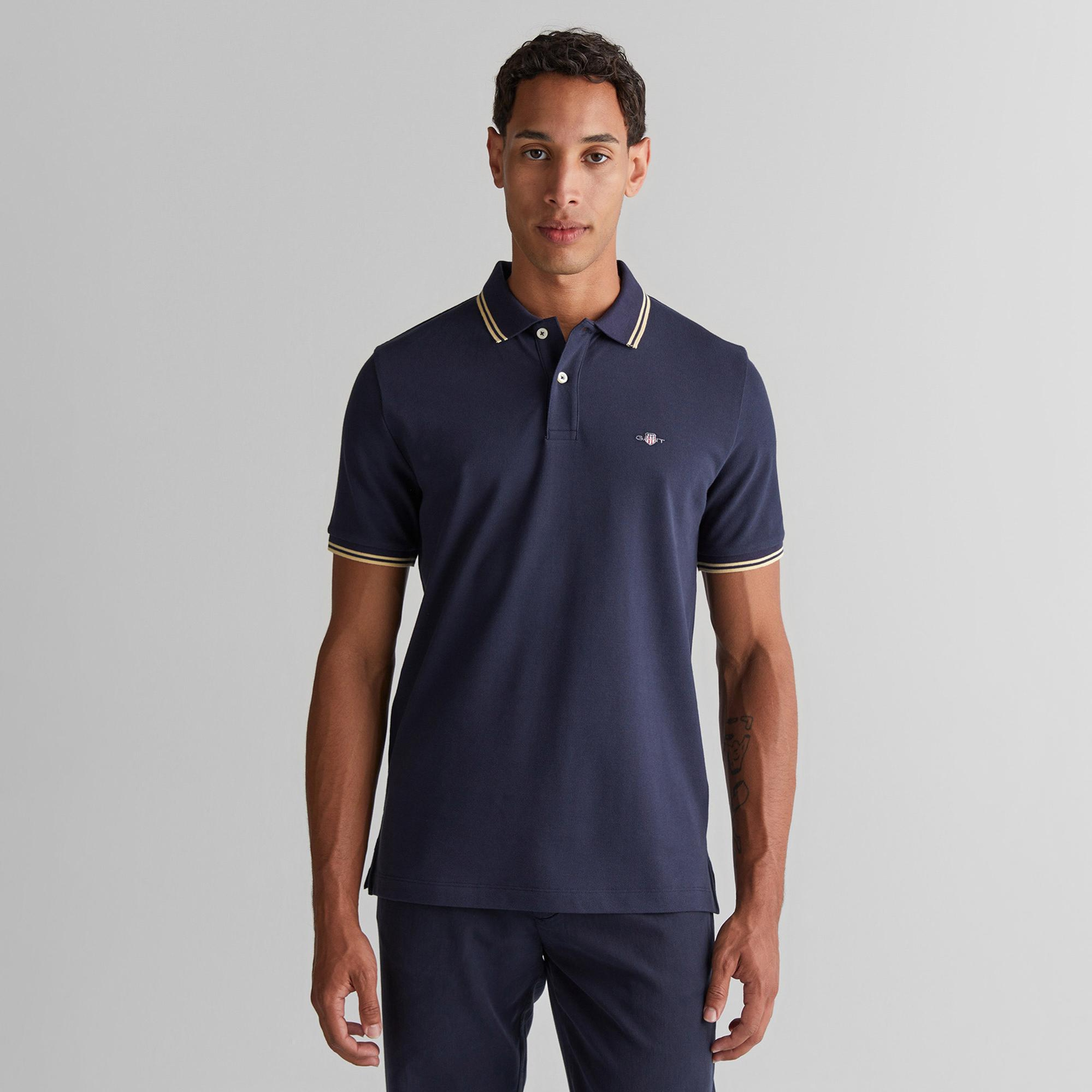 GANT Erkek Lacivert Regular Fit Polo