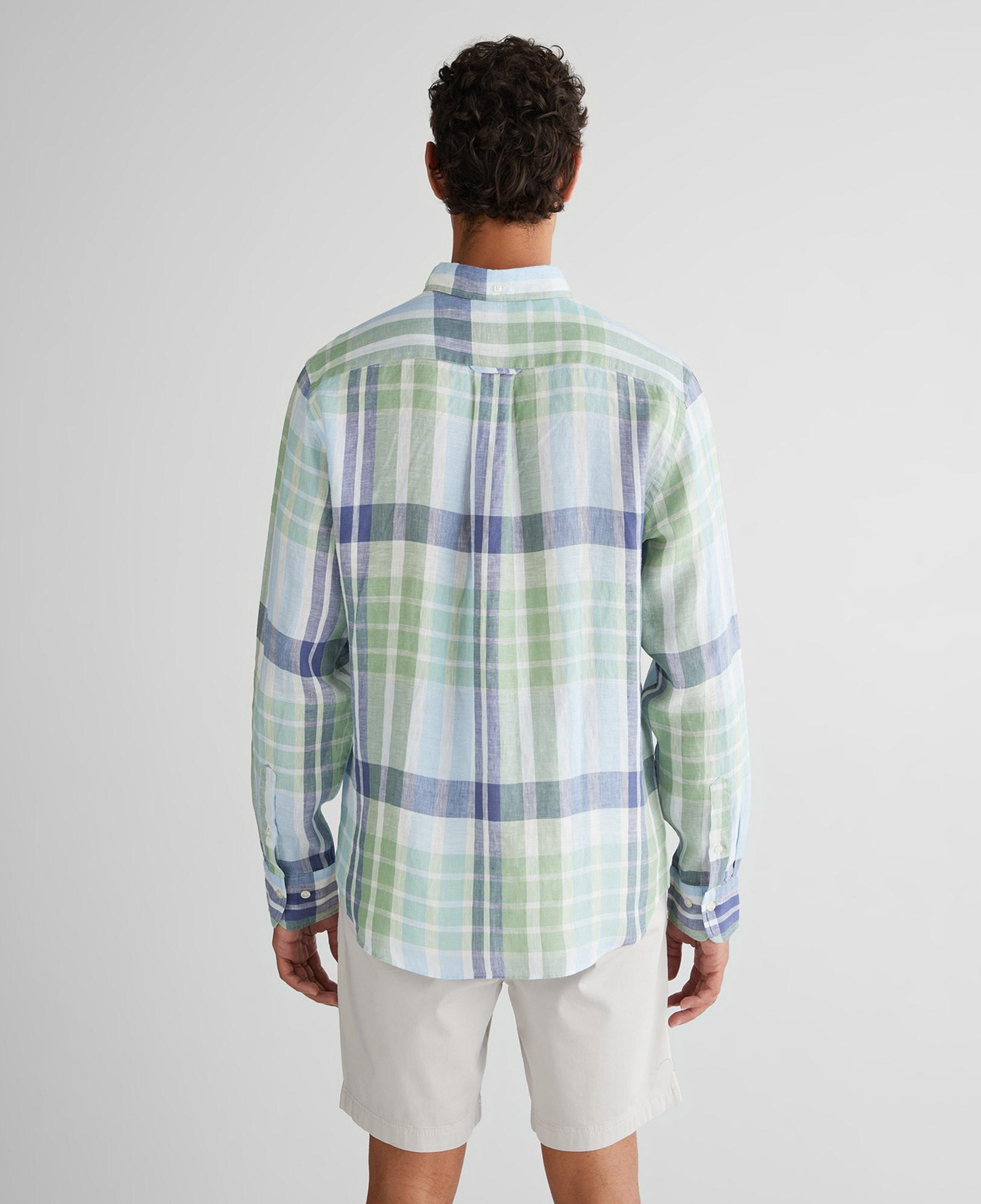 GANT Erkek Yeşil Regular Fit Düğmeli Yaka Kareli Gömlek