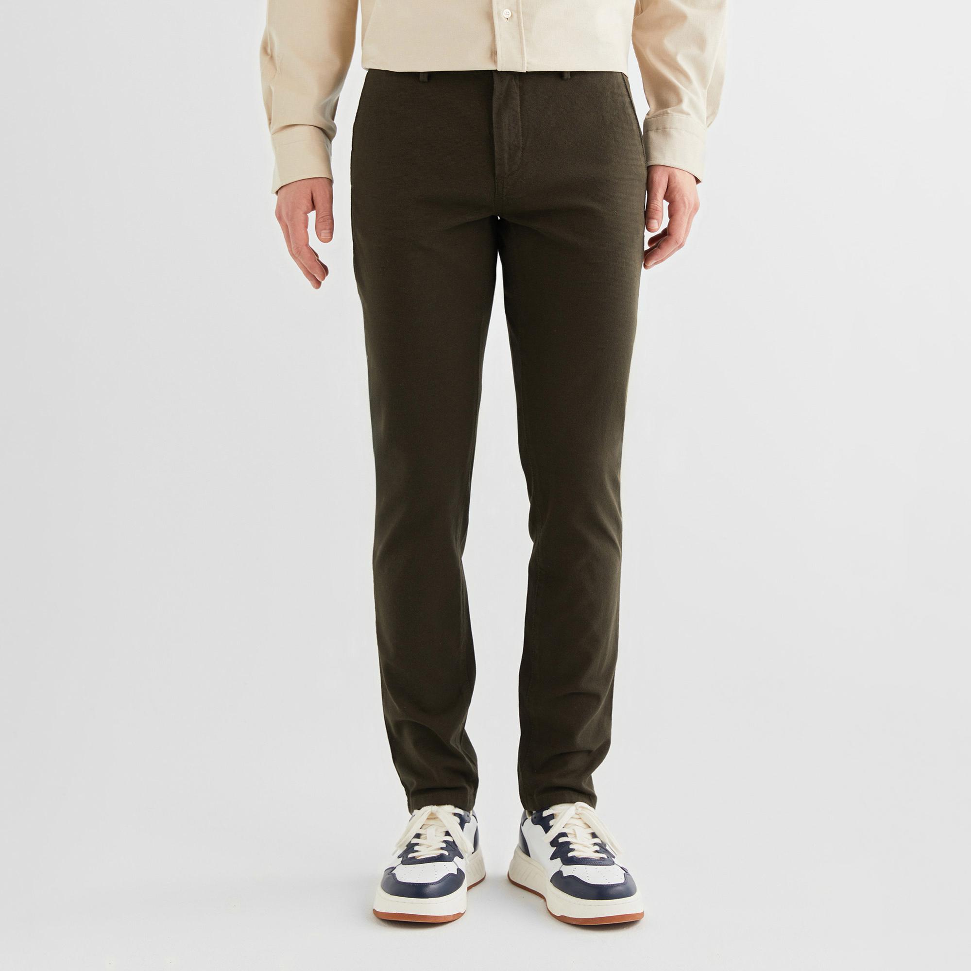 GANT Erkek Yeşil Regular Fit Ekose Pantolon