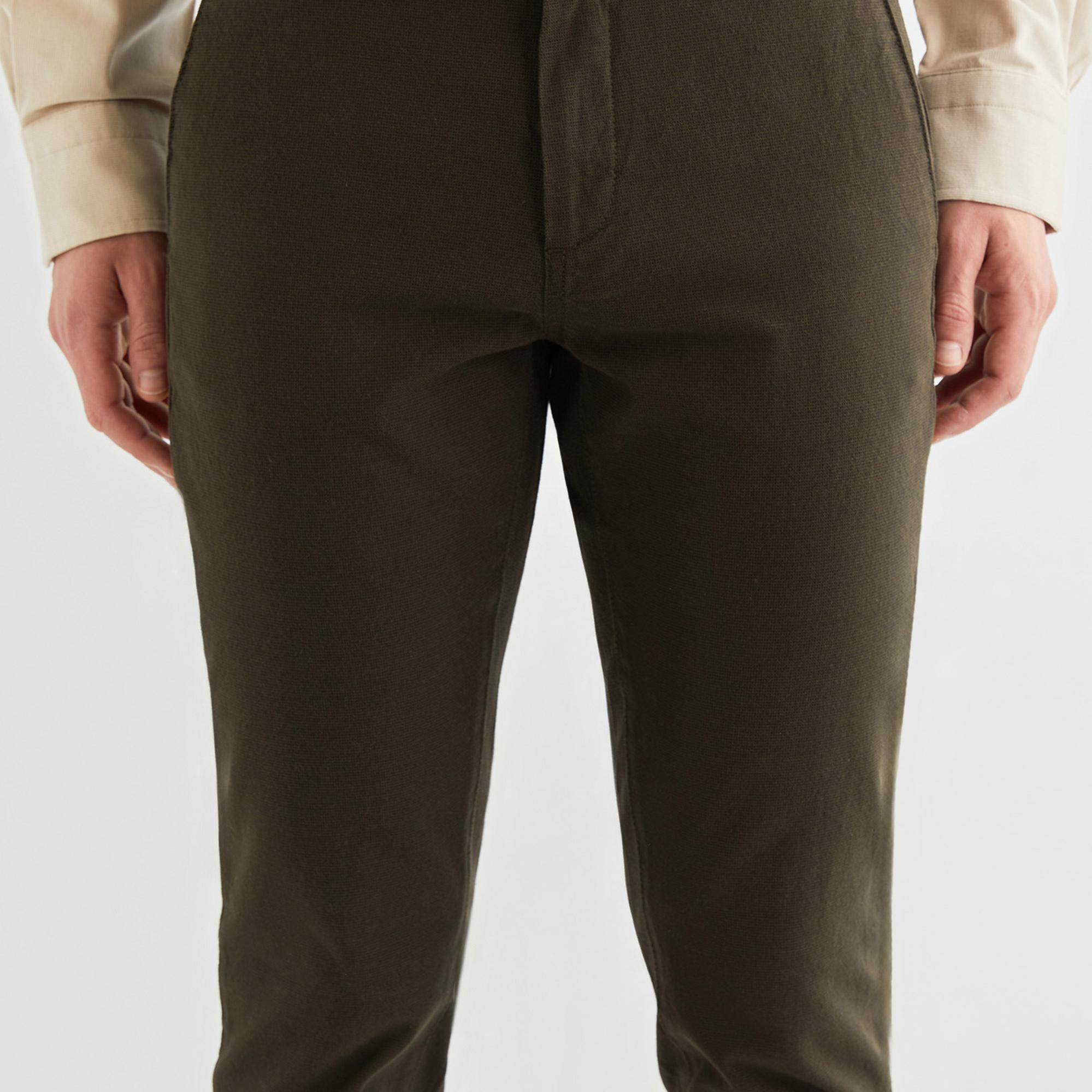 GANT Erkek Yeşil Regular Fit Ekose Pantolon