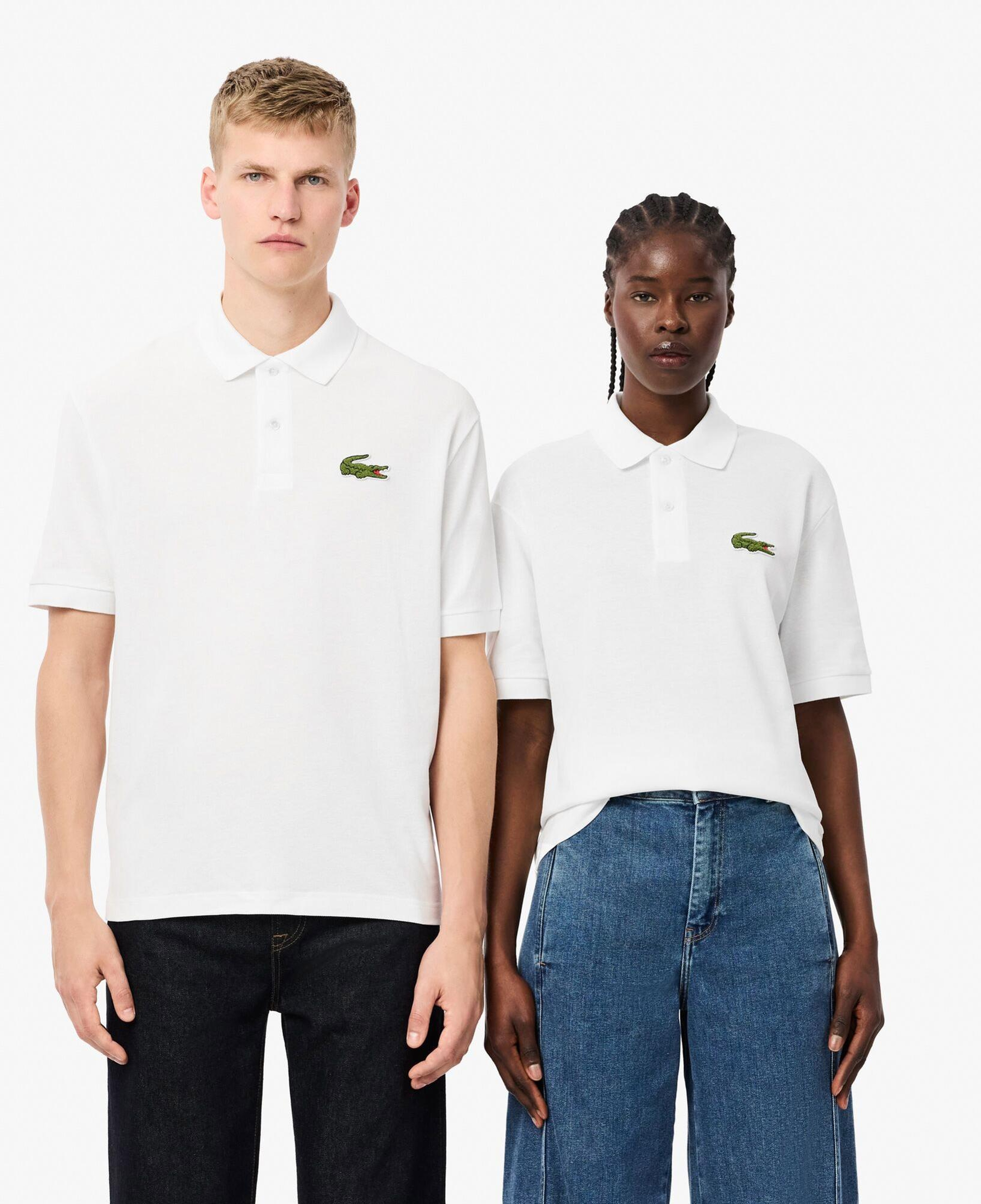 Lacoste Ribbed Collar Unisex Beyaz Polo