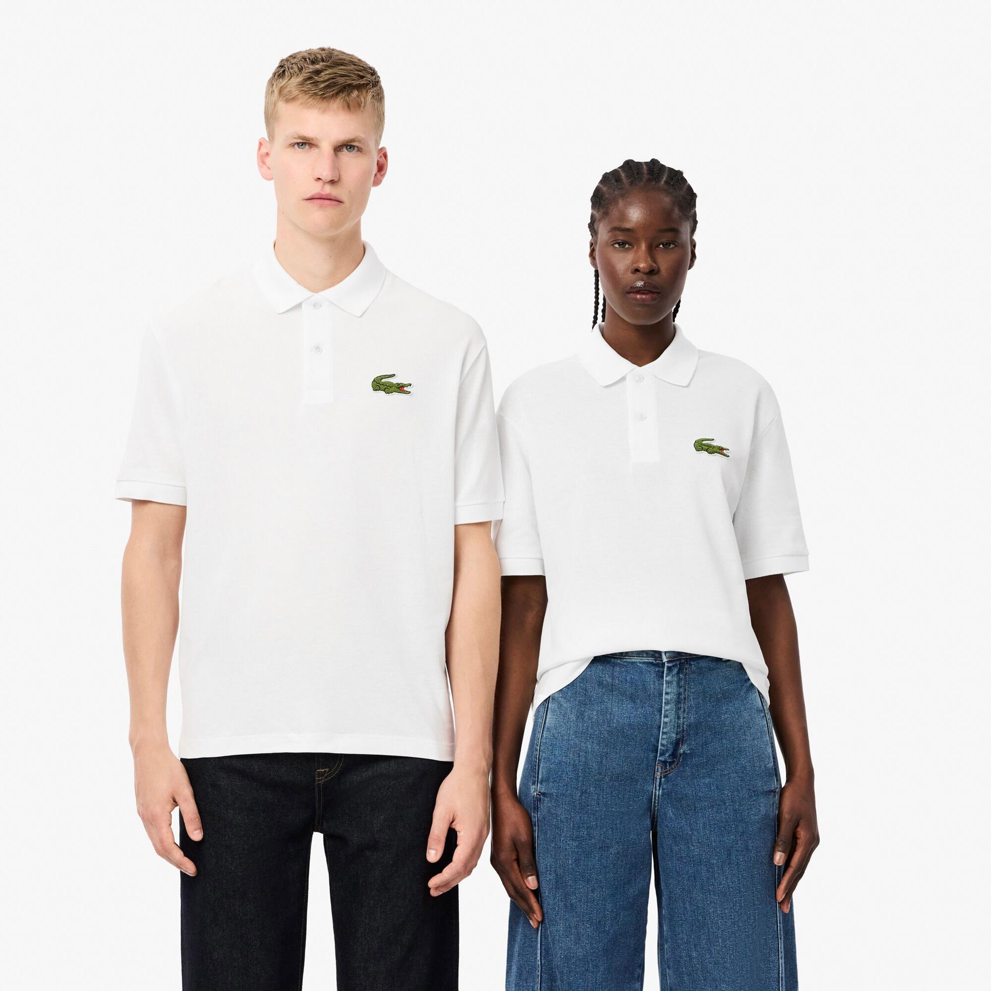 Lacoste Ribbed Collar Unisex Beyaz Polo