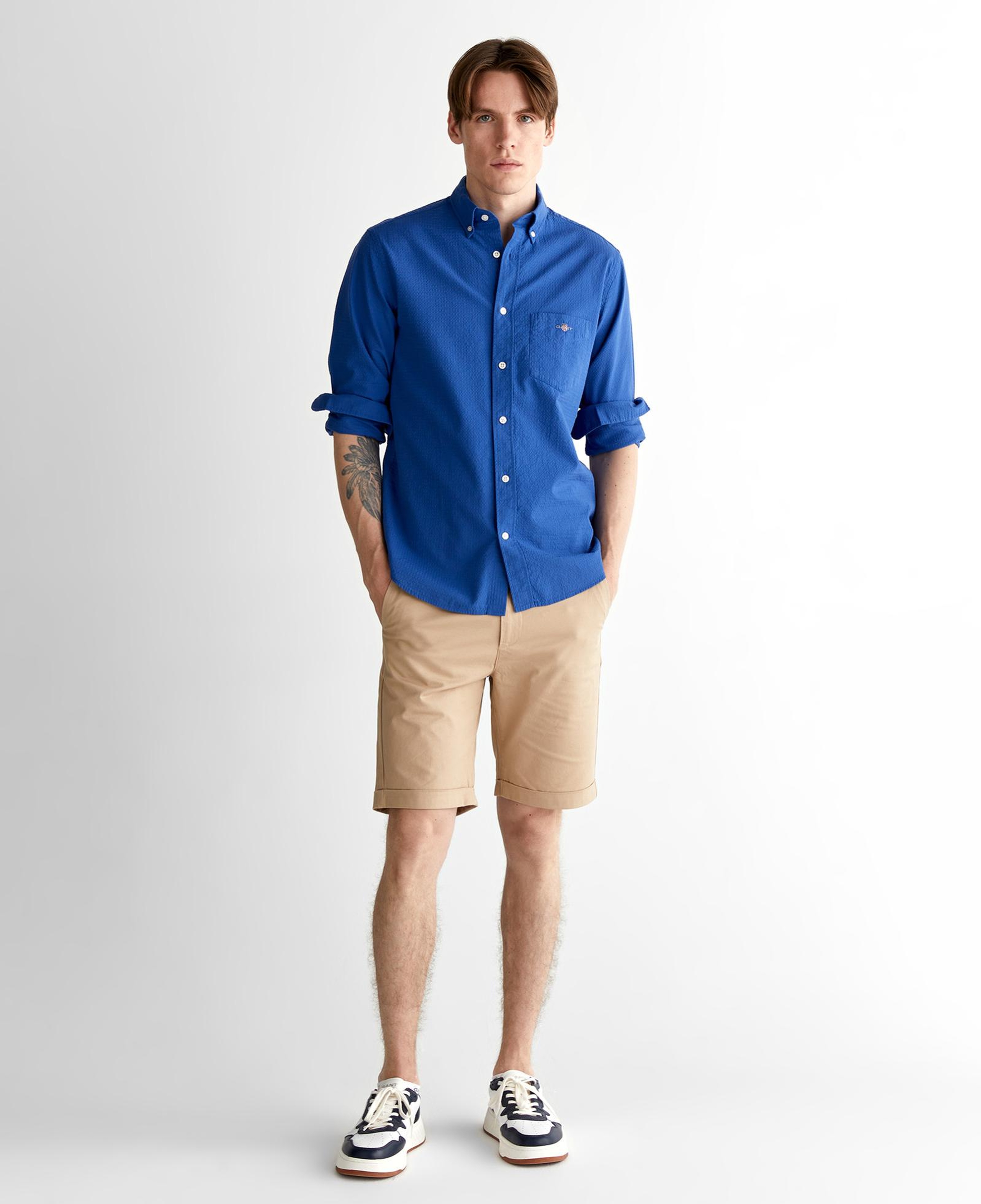 GANT Erkek Lacivert Regular Fit Düğmeli Yaka Gömlek