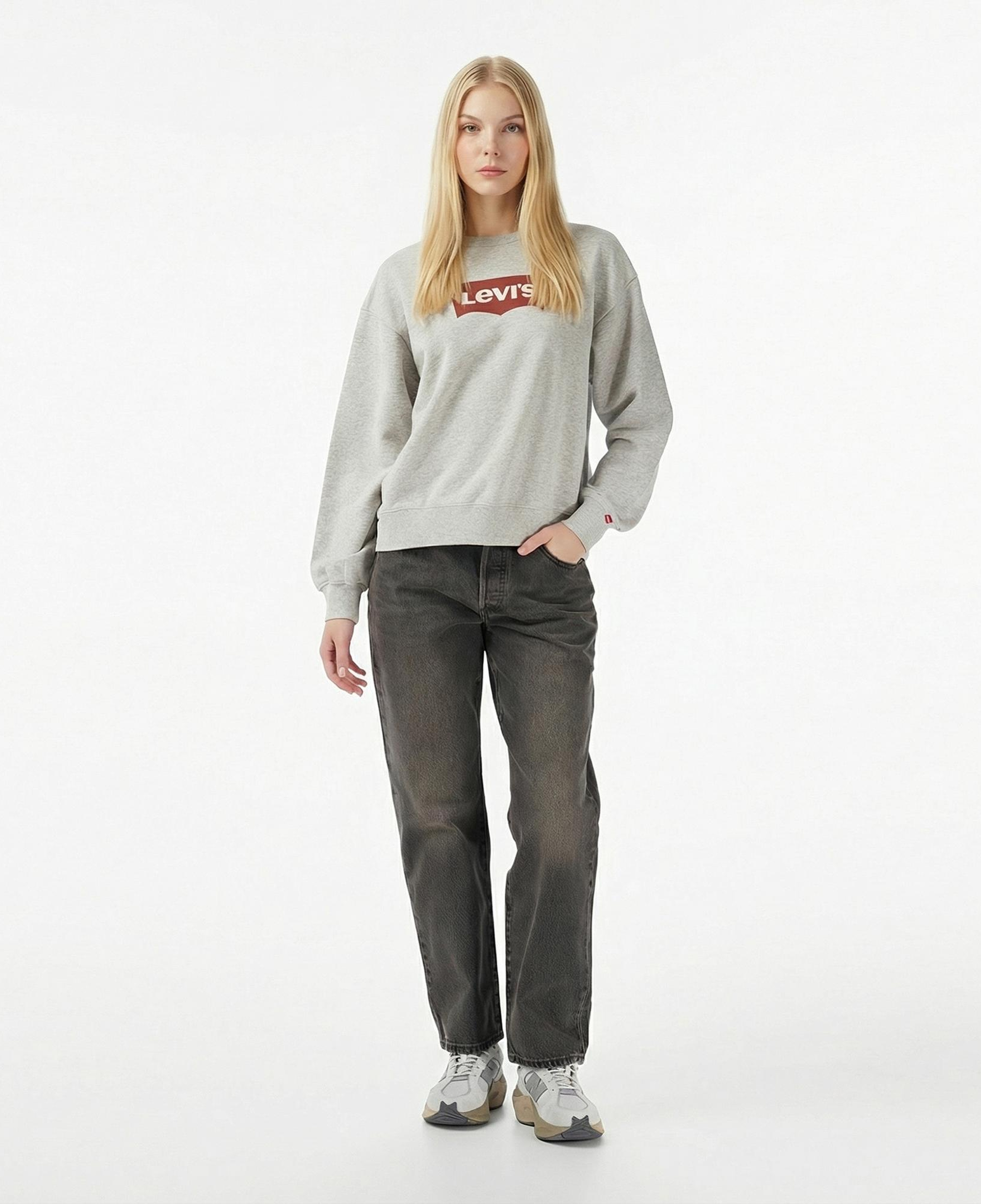 Levi'S Iconic Heritage Kadın Gri Sweatshirt
