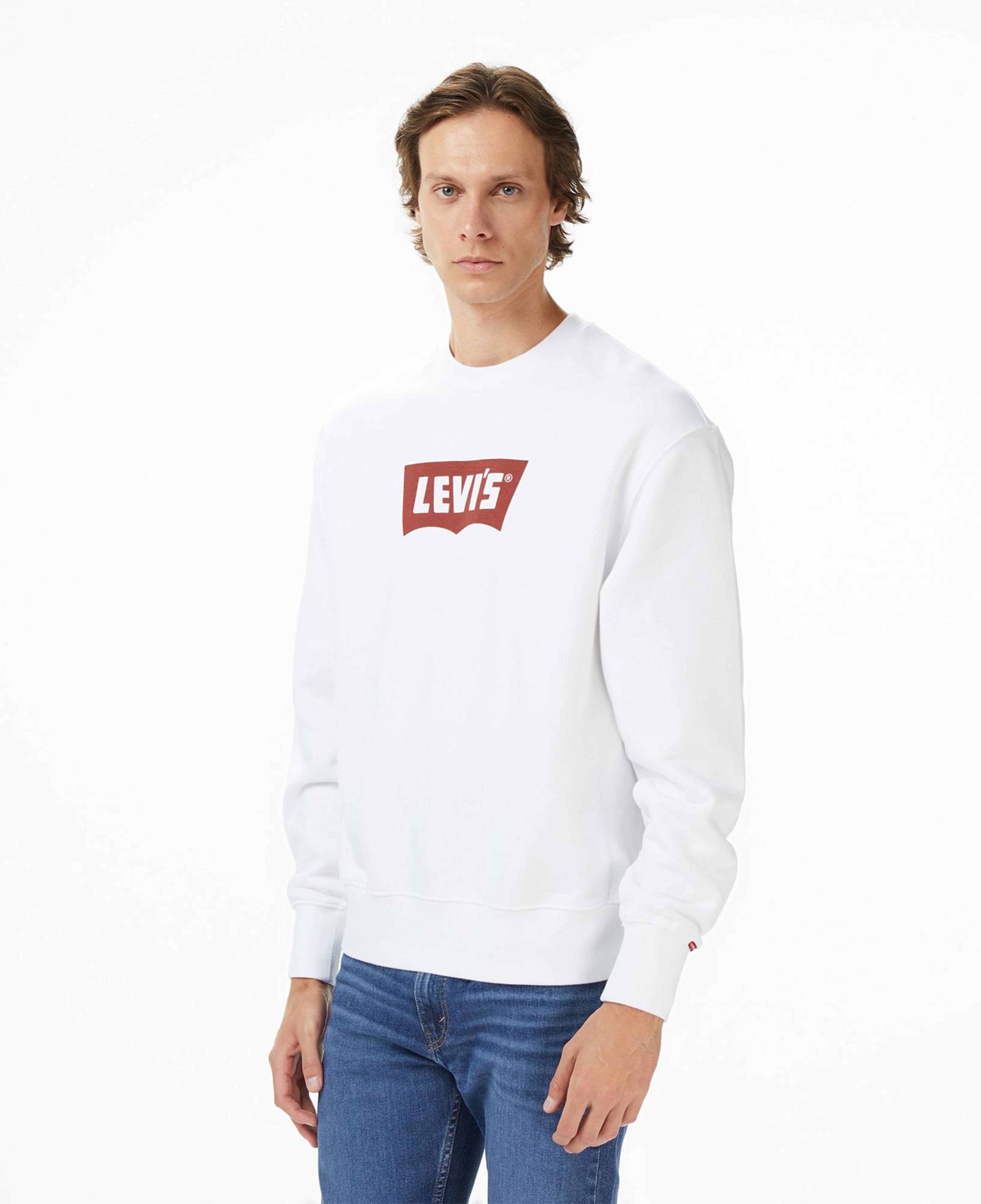 Levi's Premium Graphic Crew Erkek Beyaz Sweatshirt