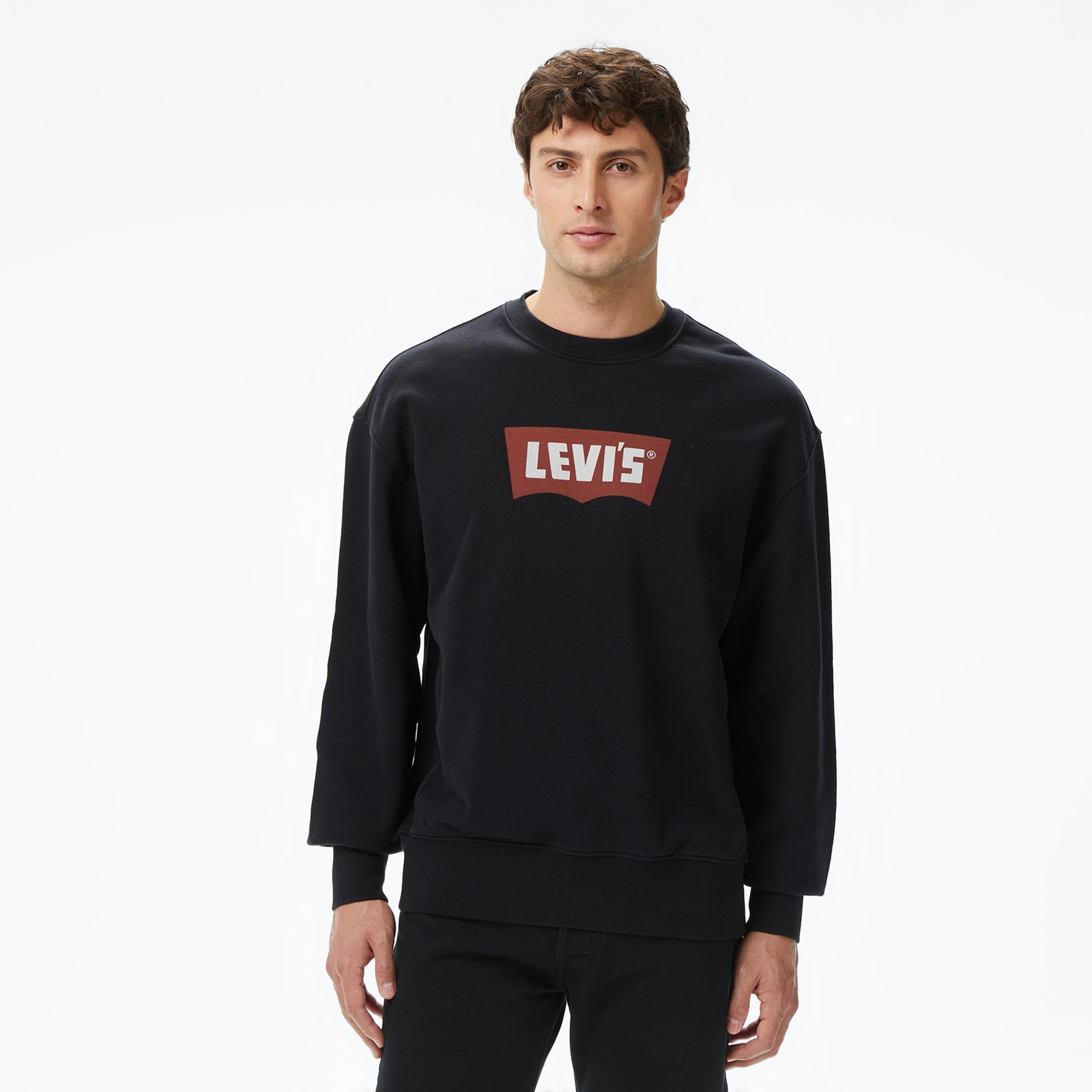 Levi's Premium Graphic Crew Erkek Siyah Sweatshirt
