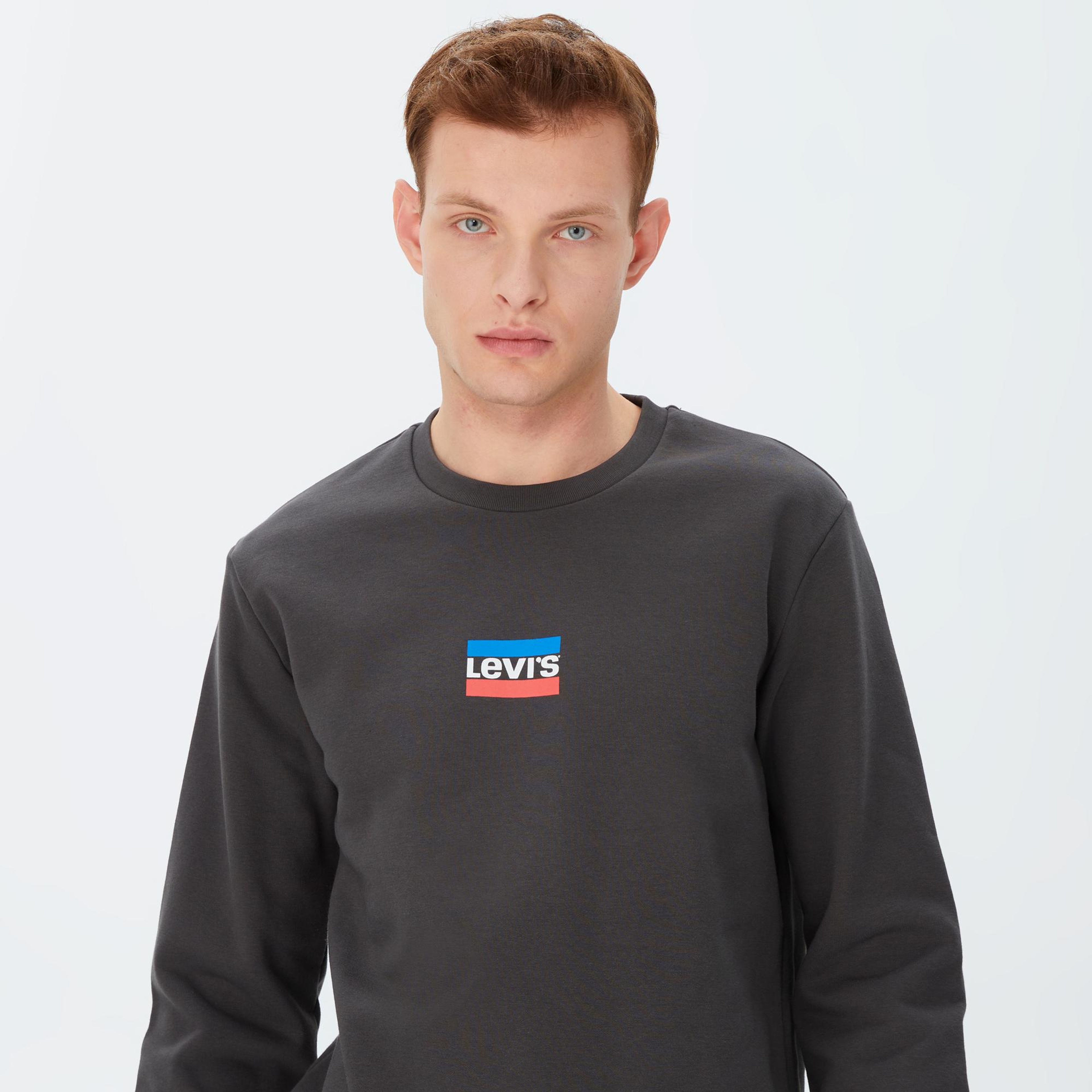 Levi's T2 Graphic Crew Pirate Erkek Füme Sweatshirt