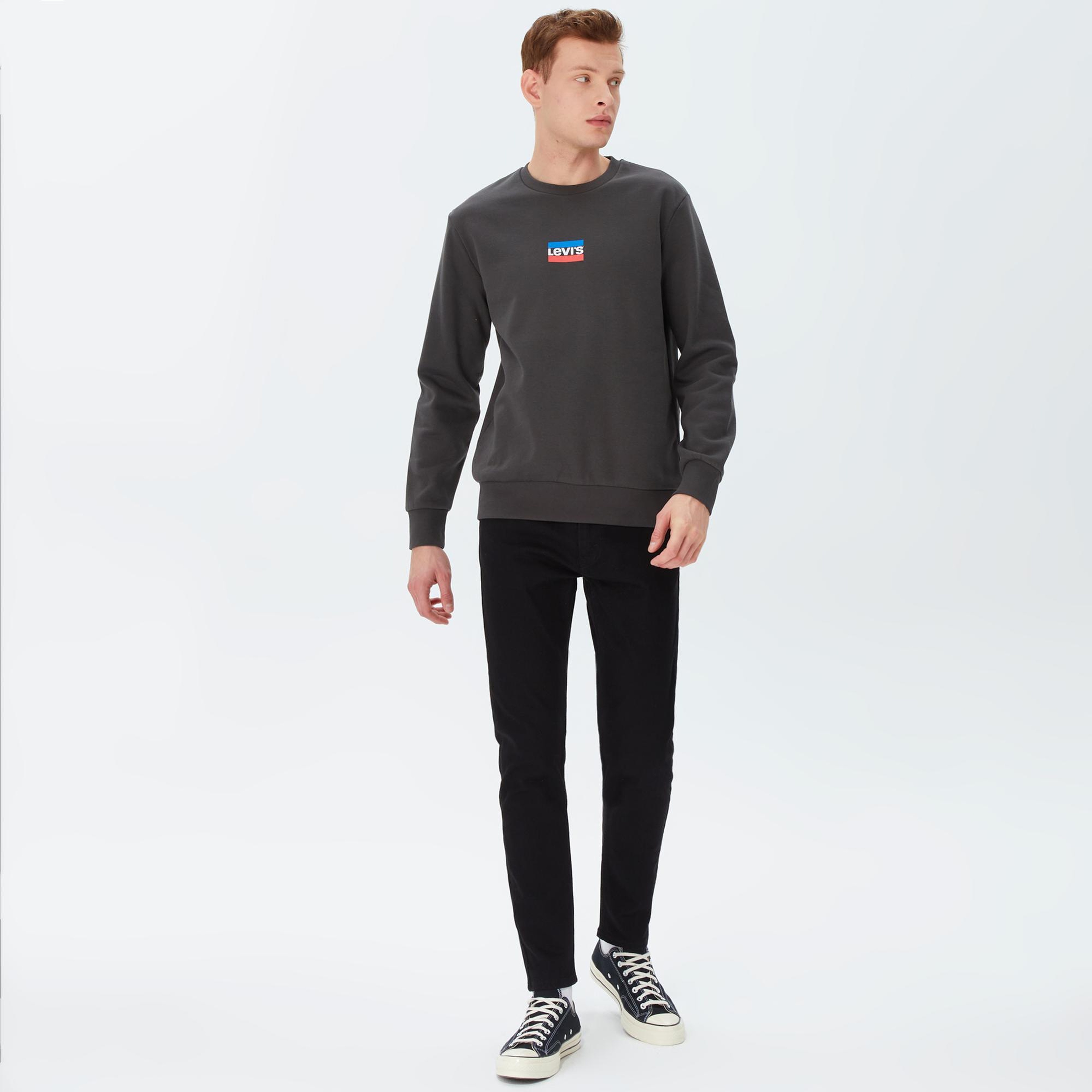 Levi's T2 Graphic Crew Pirate Erkek Füme Sweatshirt
