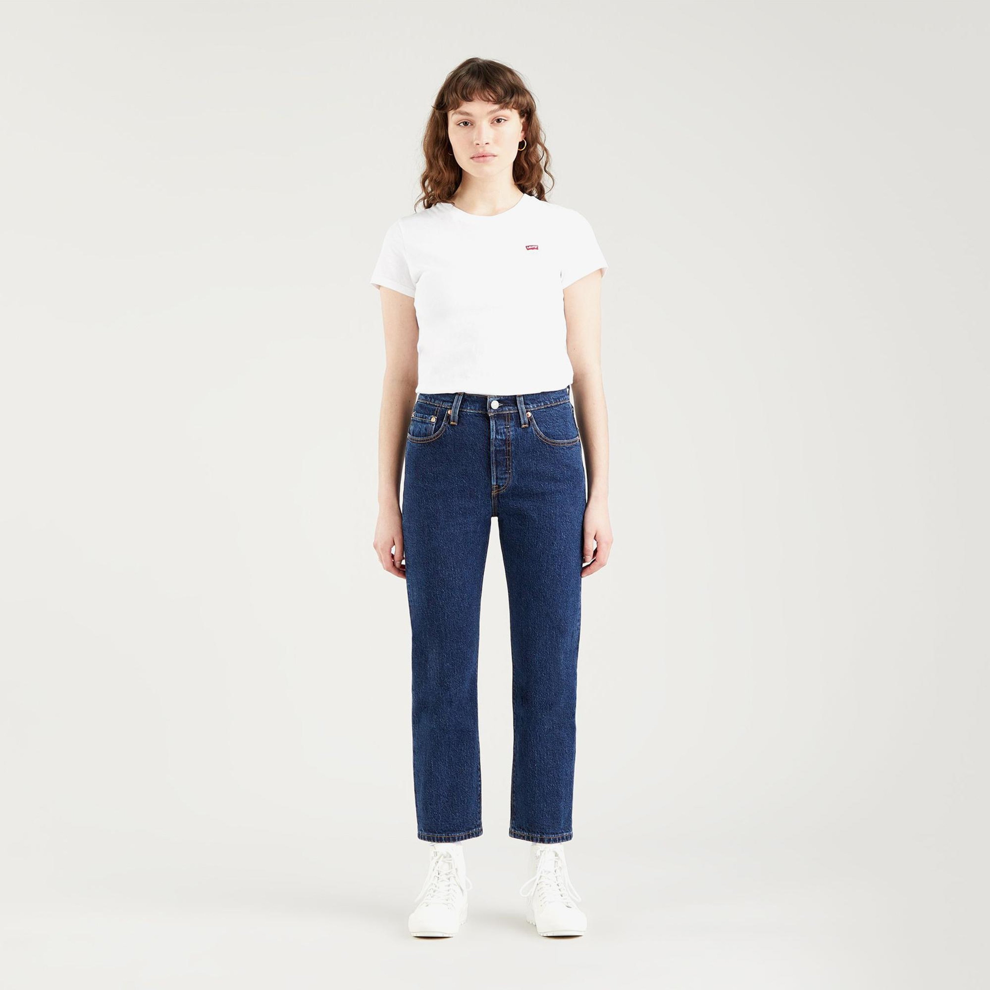 Levi's 501 Crop Salsa Stonewash Kadın Lacivert Jean
