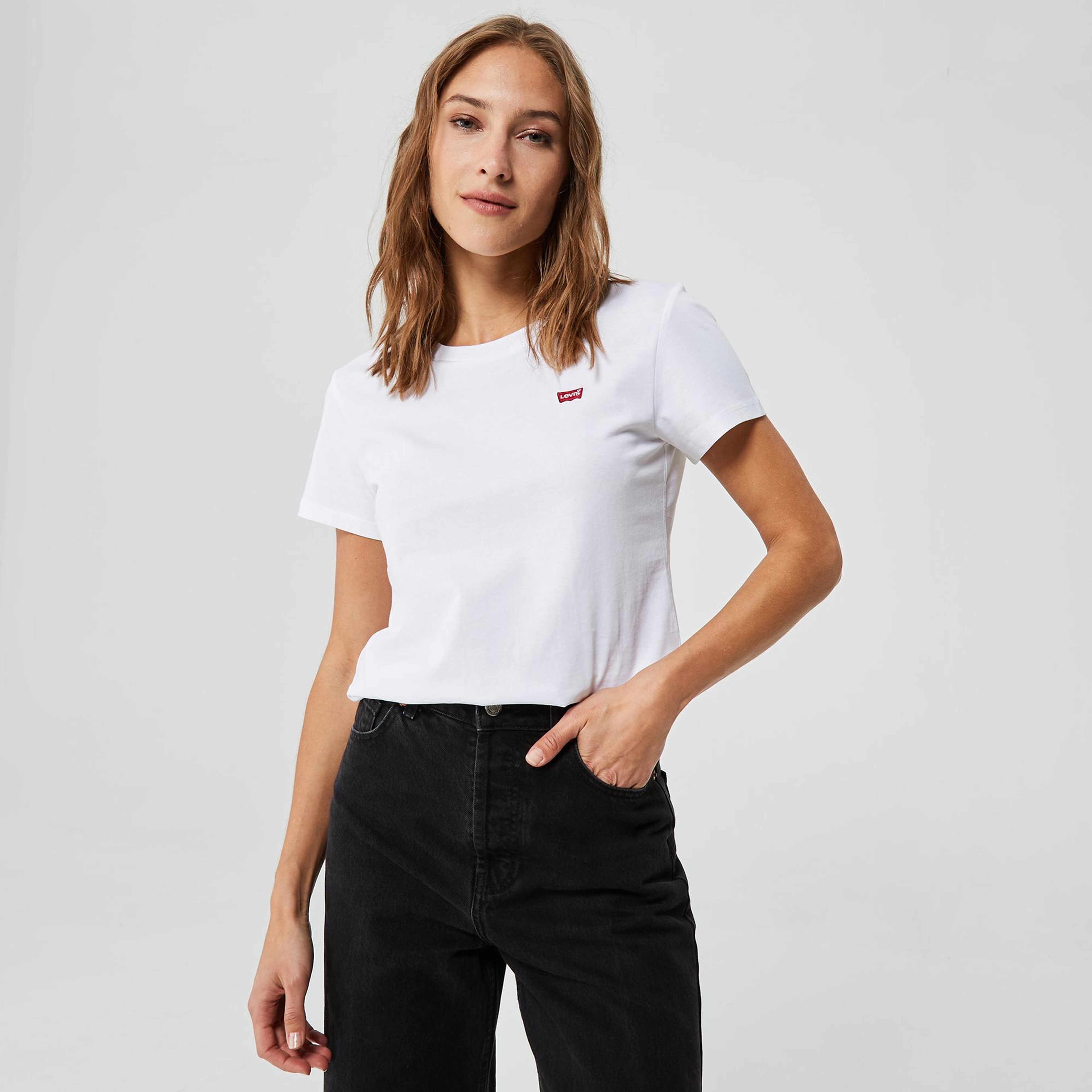 Levi's Perfect Ginger Burnt Stripe Kadın Beyaz T-Shirt