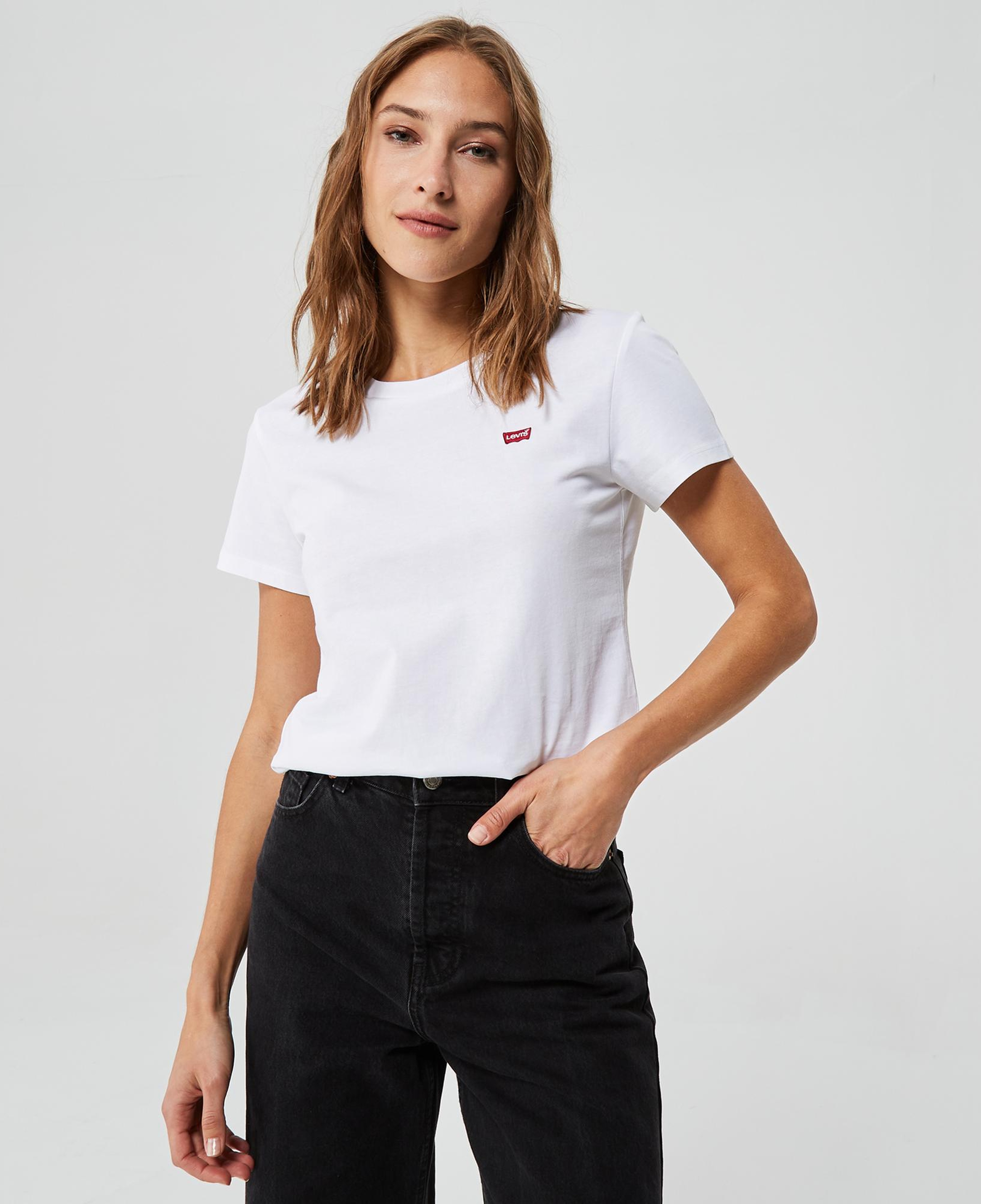 Levi's Perfect Ginger Burnt Stripe Kadın Beyaz T-Shirt