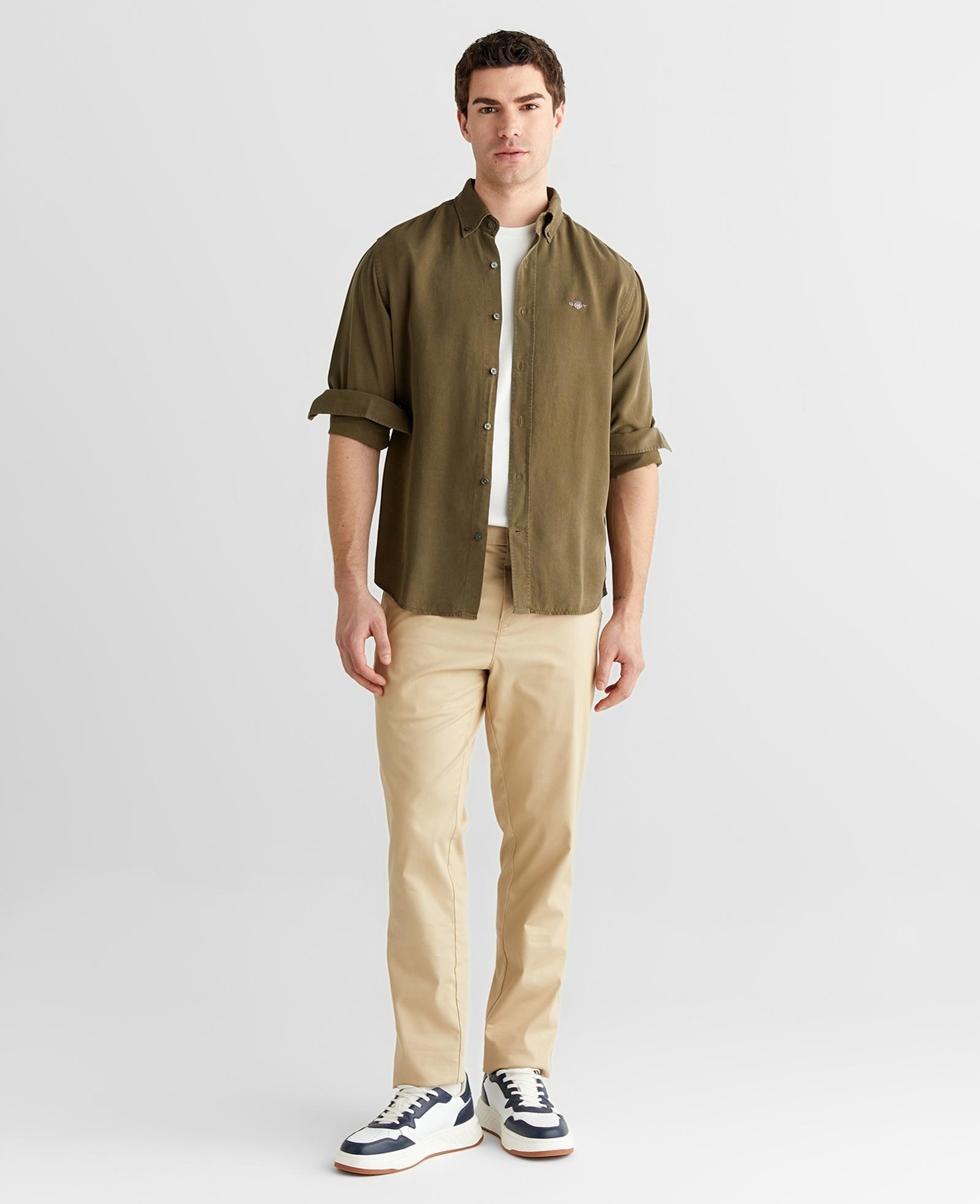 GANT Erkek Yeşil Regular Fit Düğmeli Yaka Gömlek