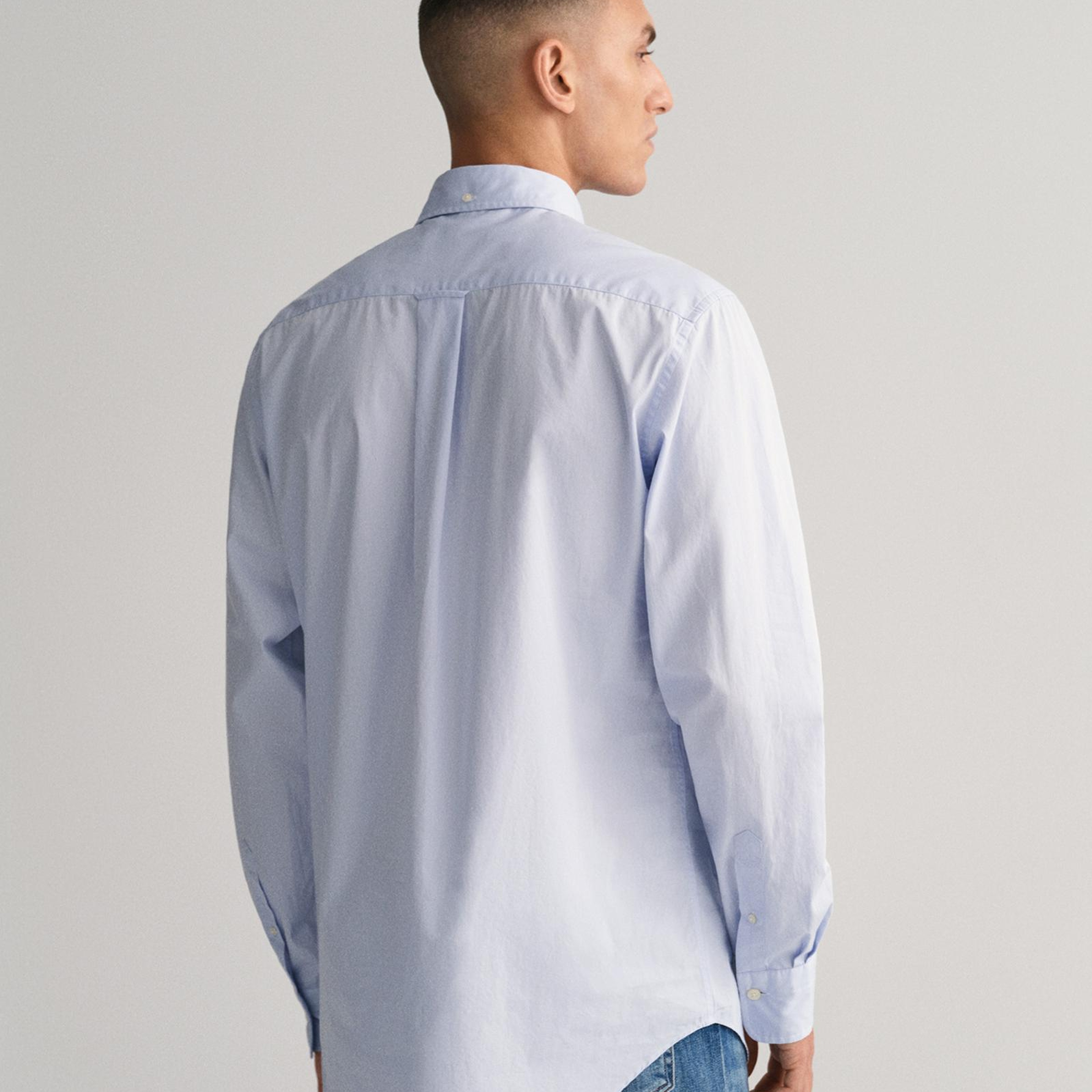 GANT Erkek Mavi Regular Fit Logolu Gömlek