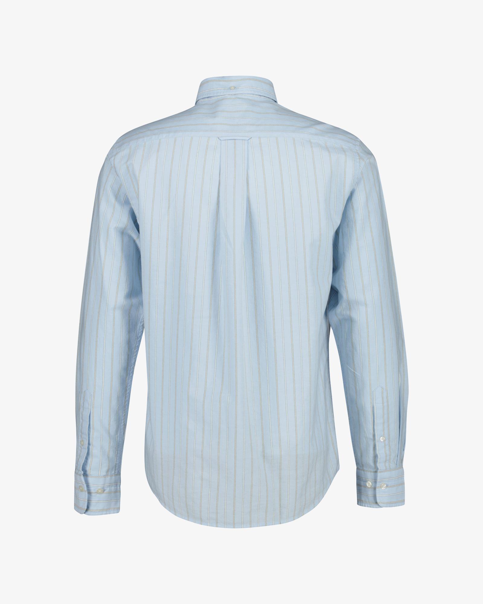 GANT Erkek Mavi Regular Fit Çizgili Logolu Gömlek