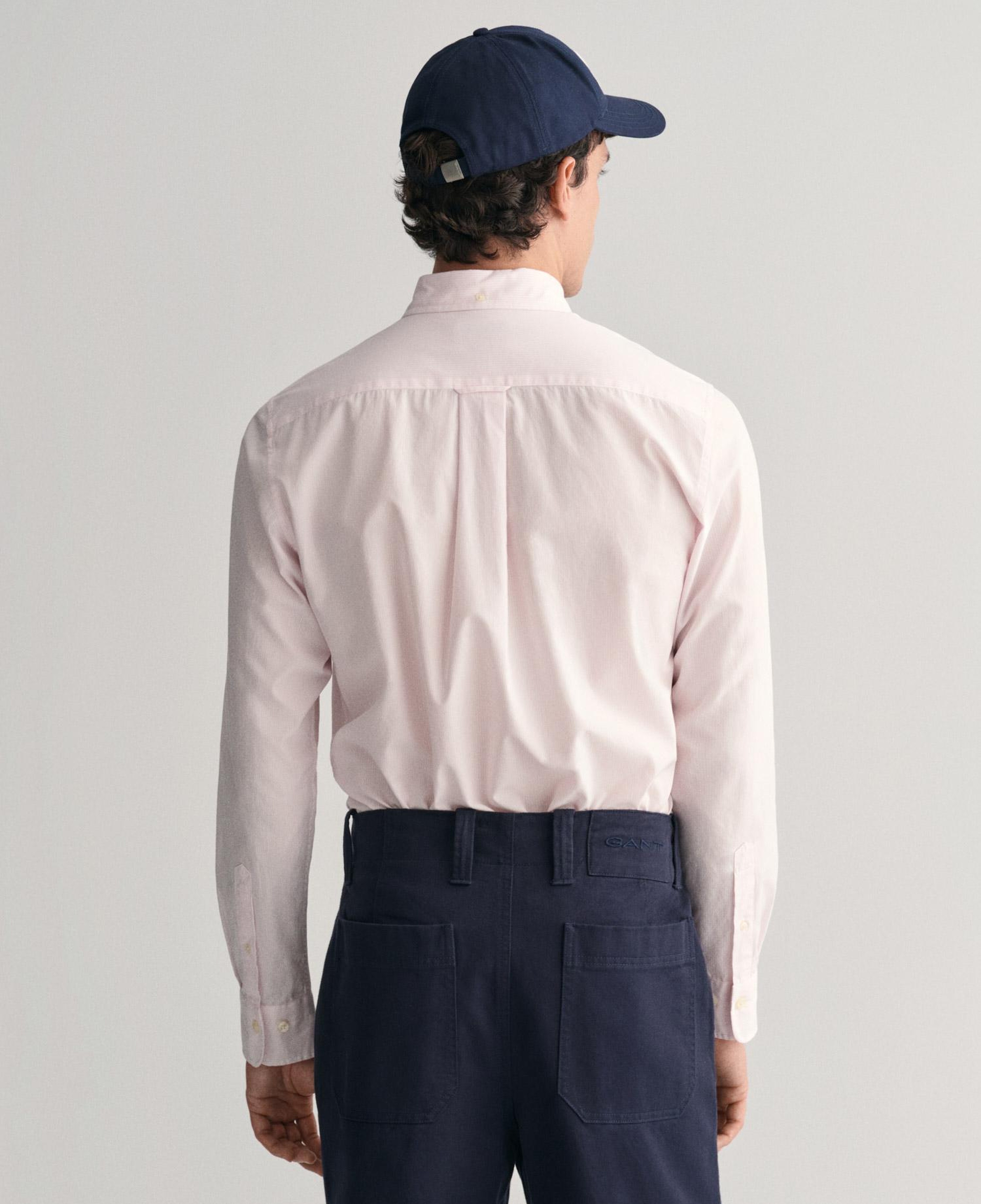 GANT Erkek Pembe Regular Fit Çizgili Düğmeli Yaka Gömlek