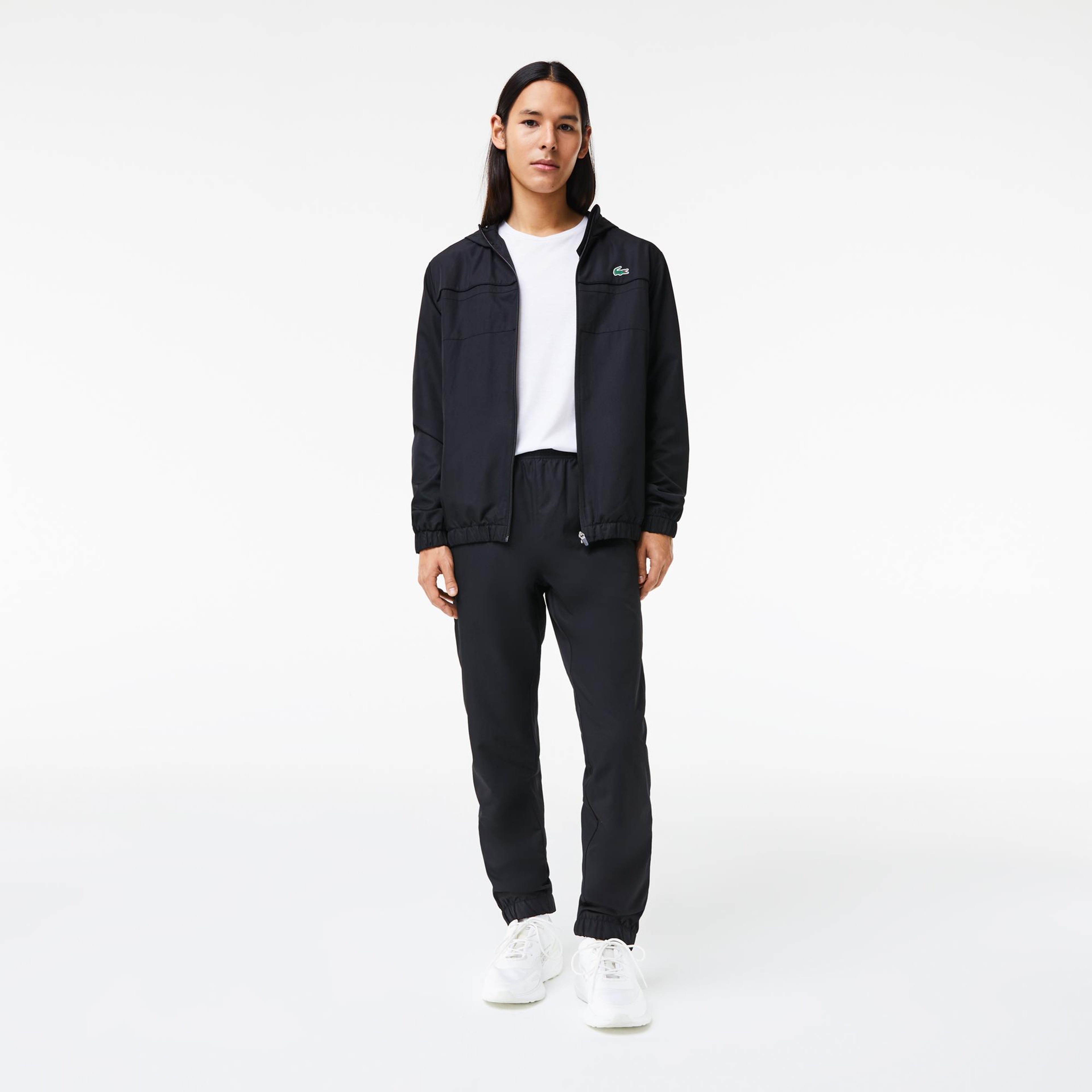 Lacoste Erkek Regular Fit Kapüşonlu Siyah Eşofman Takımı