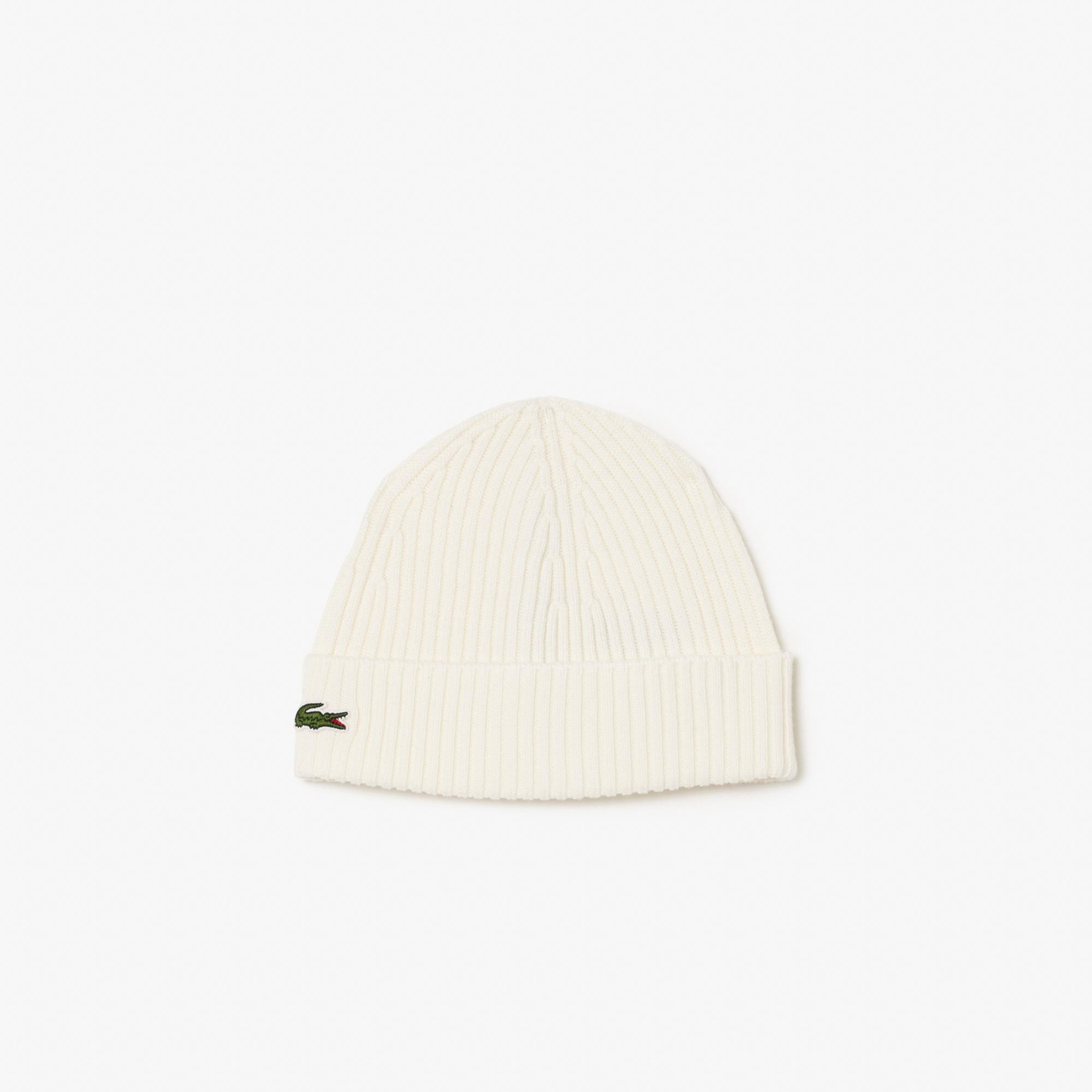 Lacoste Unisex Yün Beyaz Bere