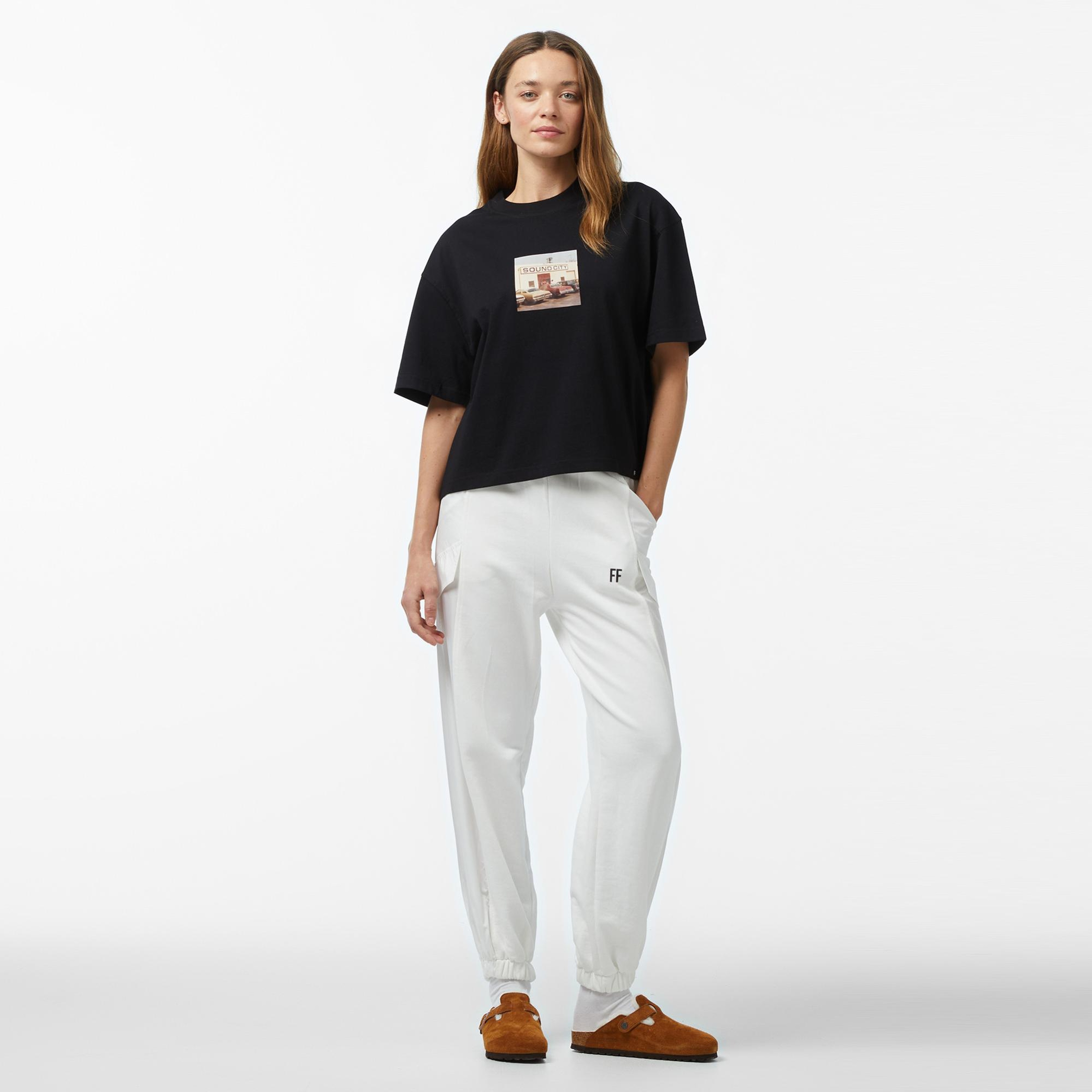 Forfun Sound City - Oversize Kadın Siyah T-Shirt